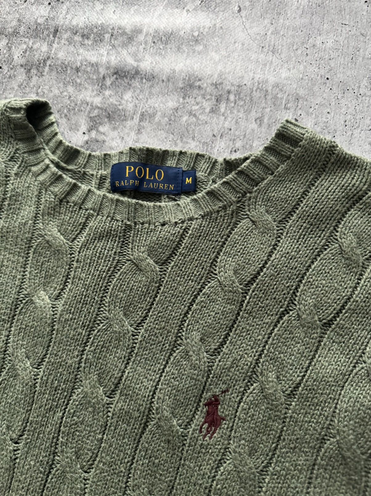 Polo Ralph Lauren Polo Ralph Lauren Cable Knit Sweater Vintage pistachio M Size US M / EU 48-50 / 2 - 4 Thumbnail