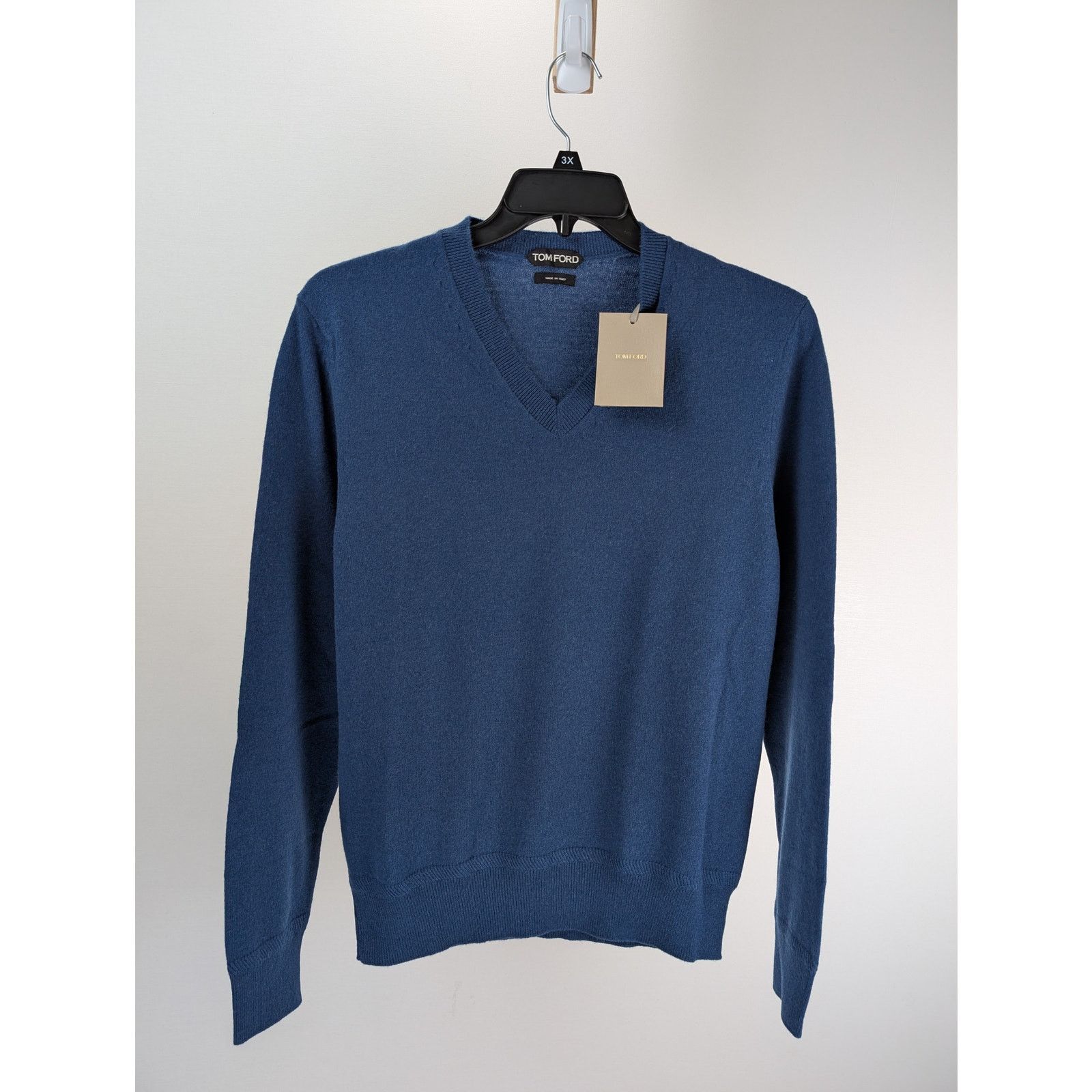 Tom Ford o1rshd1 V-Neck Turtle Neck Sweatshirt in Blue Size US M / EU 48-50 / 2 - 2 Thumbnail