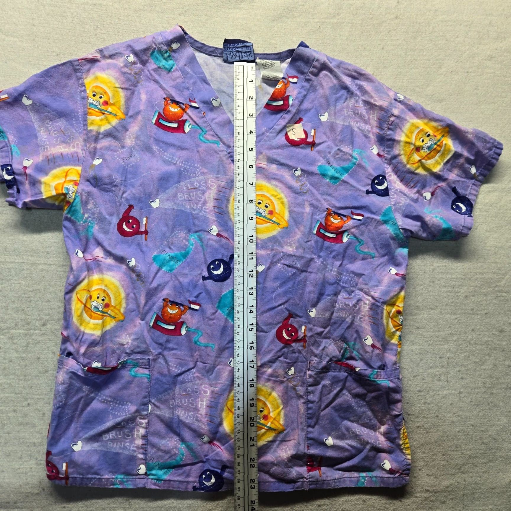 Vintage VINTAGE Lydia's Dental Animal Print Scrub Top Shirt Adult Women Size L Purple Cotton Blend Size L / US 10 / IT 46 - 6 Thumbnail