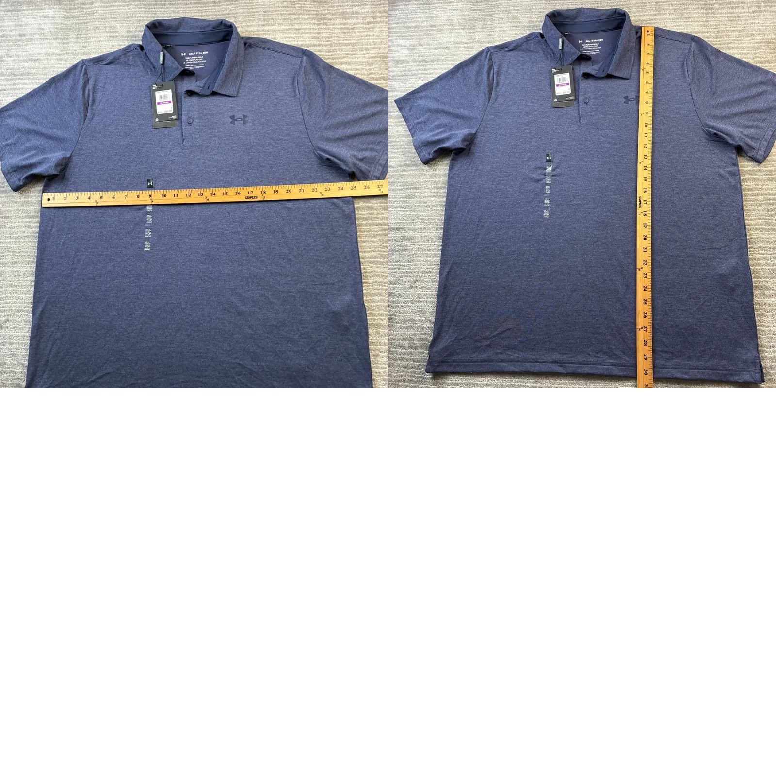 Under Armour Under Armour Polo Shirt Mens 2XL Blue Heather Playoff 3.0 Polo Short Sleeve Breathable Lightweight Size US XXL / EU 58 / 5 - 8 Thumbnail