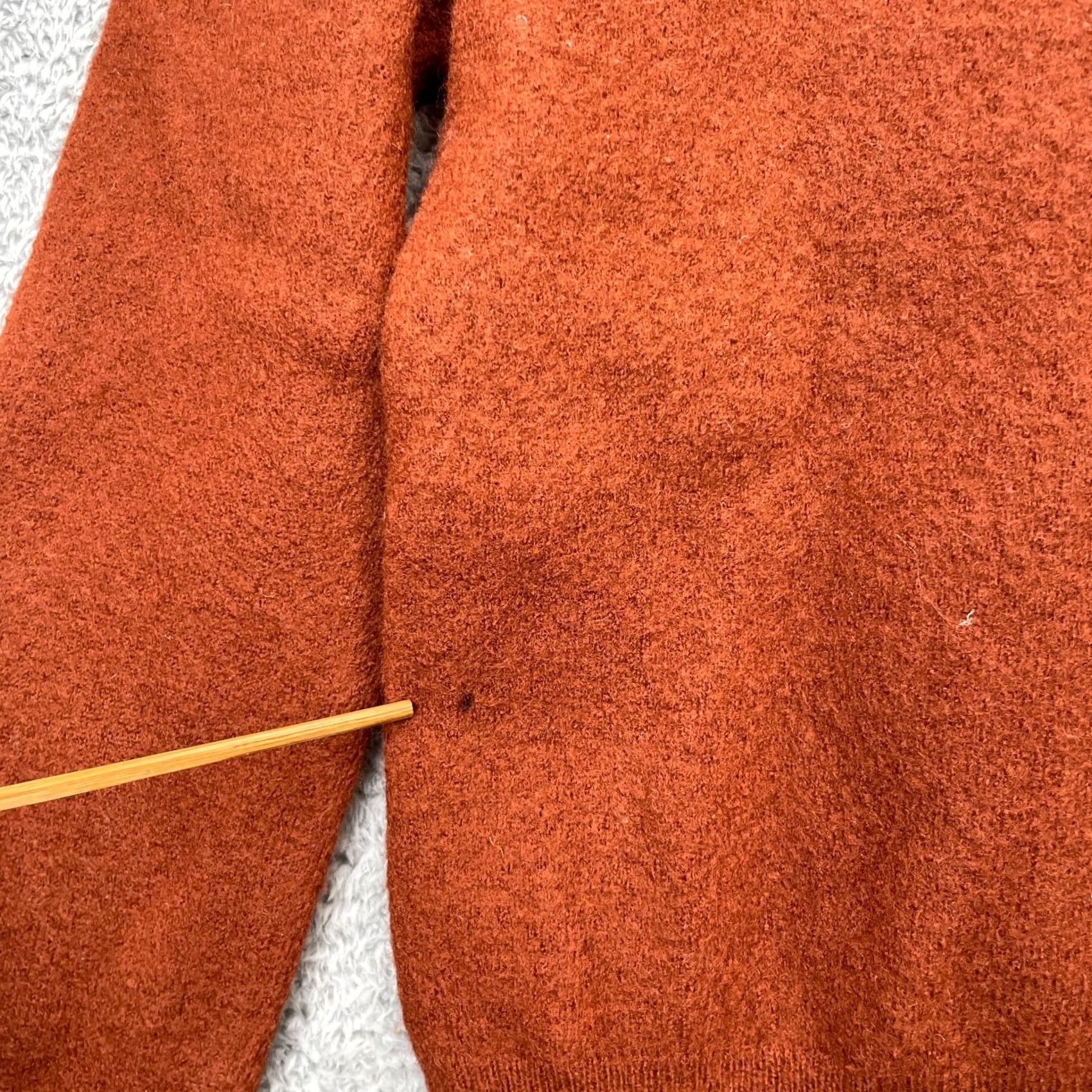 J.Crew J.CREW Sweater Cardigan Womens Small Brown Merino Wool Tight Knit Ribbed Back Zip Crew Neck Size S / US 4 / IT 40 - 7 Thumbnail