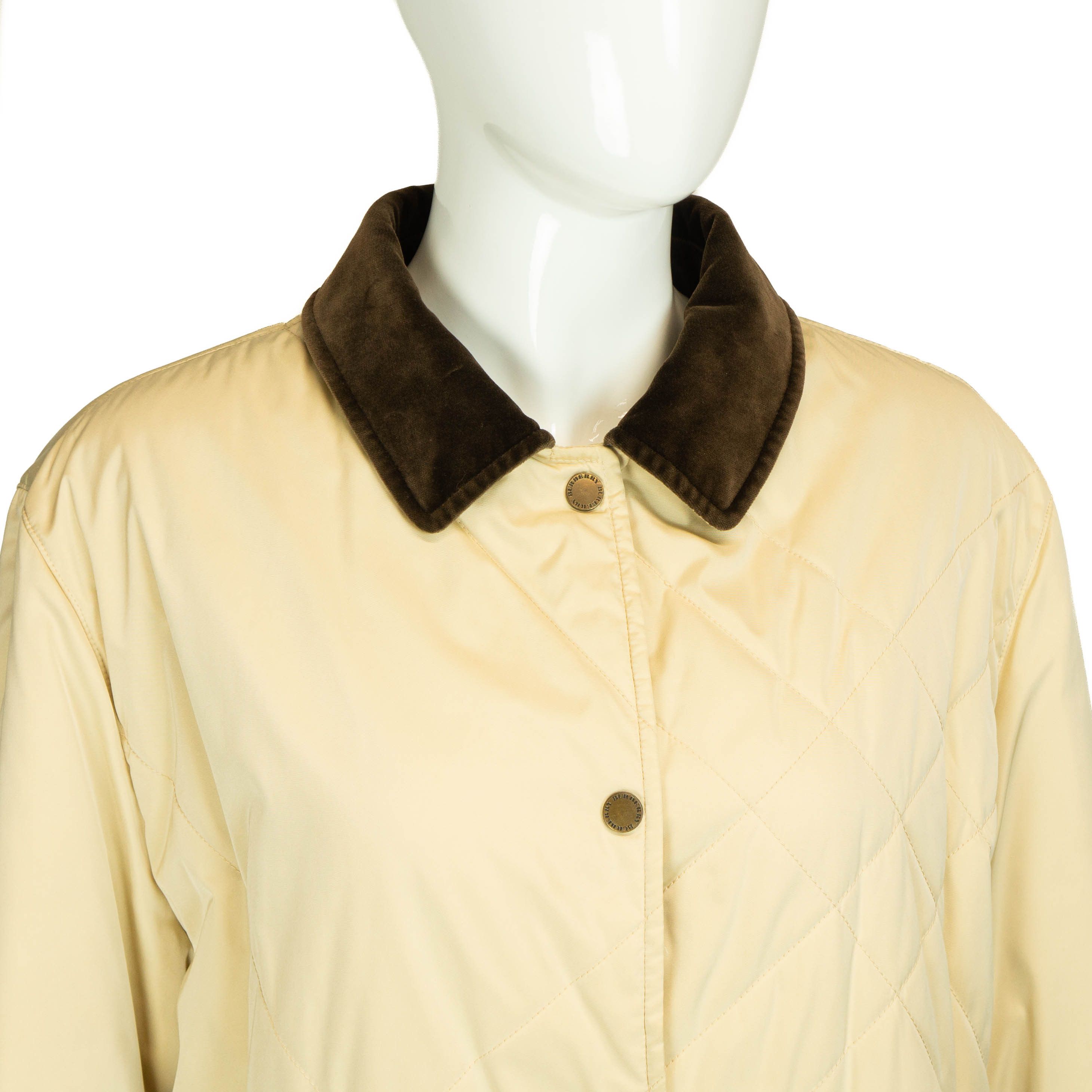 Burberry BURBERRY Check Quilted Coat Jacket Cream Beige Vintage 90s Size US L / EU 52-54 / 3 - 3 Thumbnail