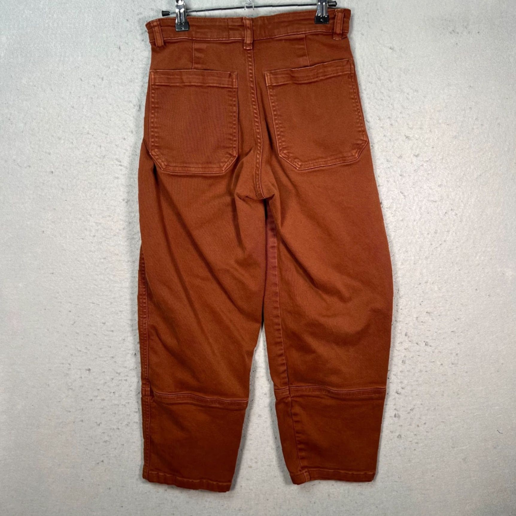 Everlane Everlane Womens 00 Rust Brown High-Waisted Barrel Leg Tapered Pants Size 24" / US 00 / IT 34 - 2 Thumbnail
