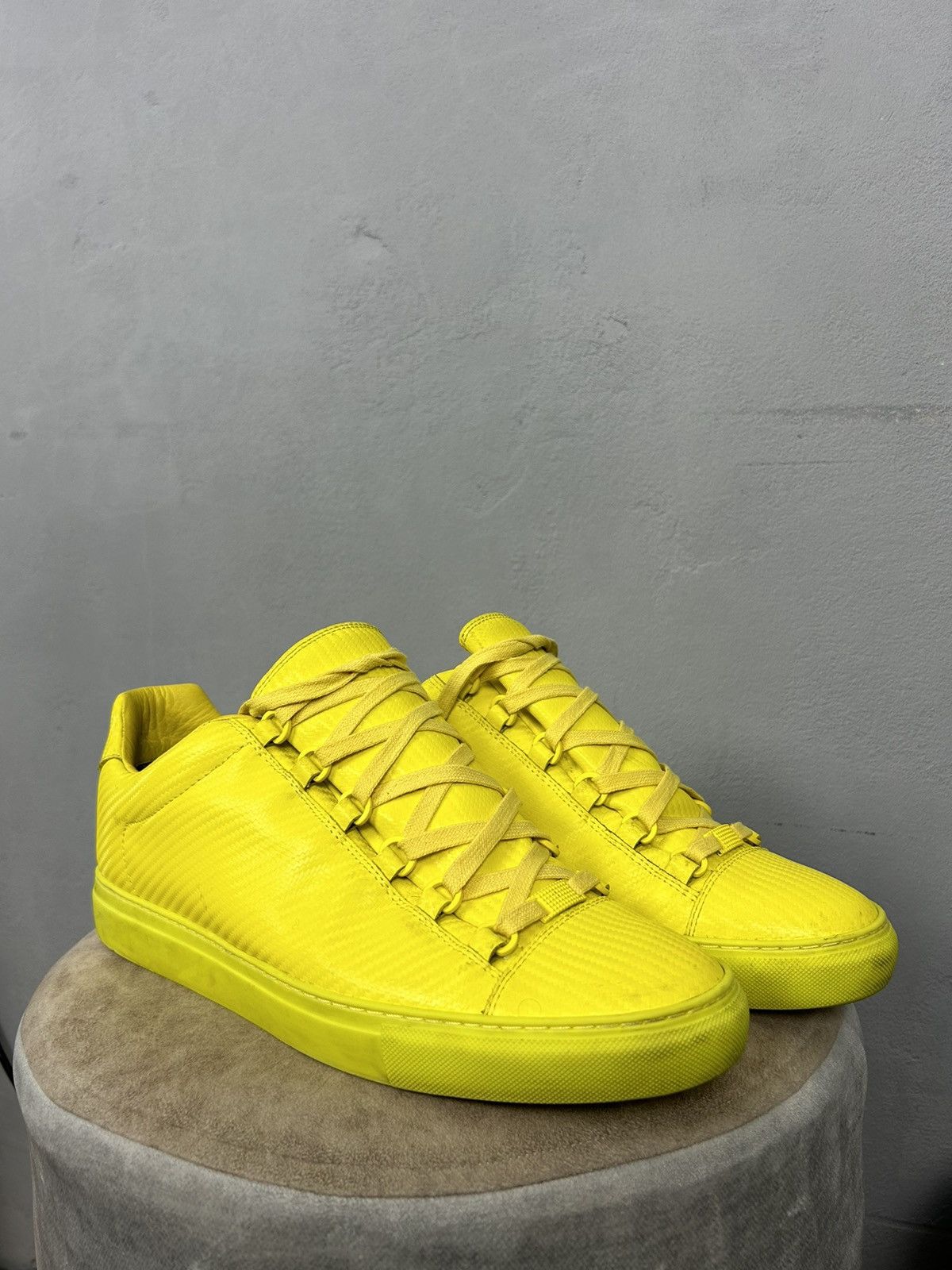 Balenciaga Balenciaga Arena Low “Yellow” Leather Sneakers Size US 10 / EU 43 - 2 Thumbnail