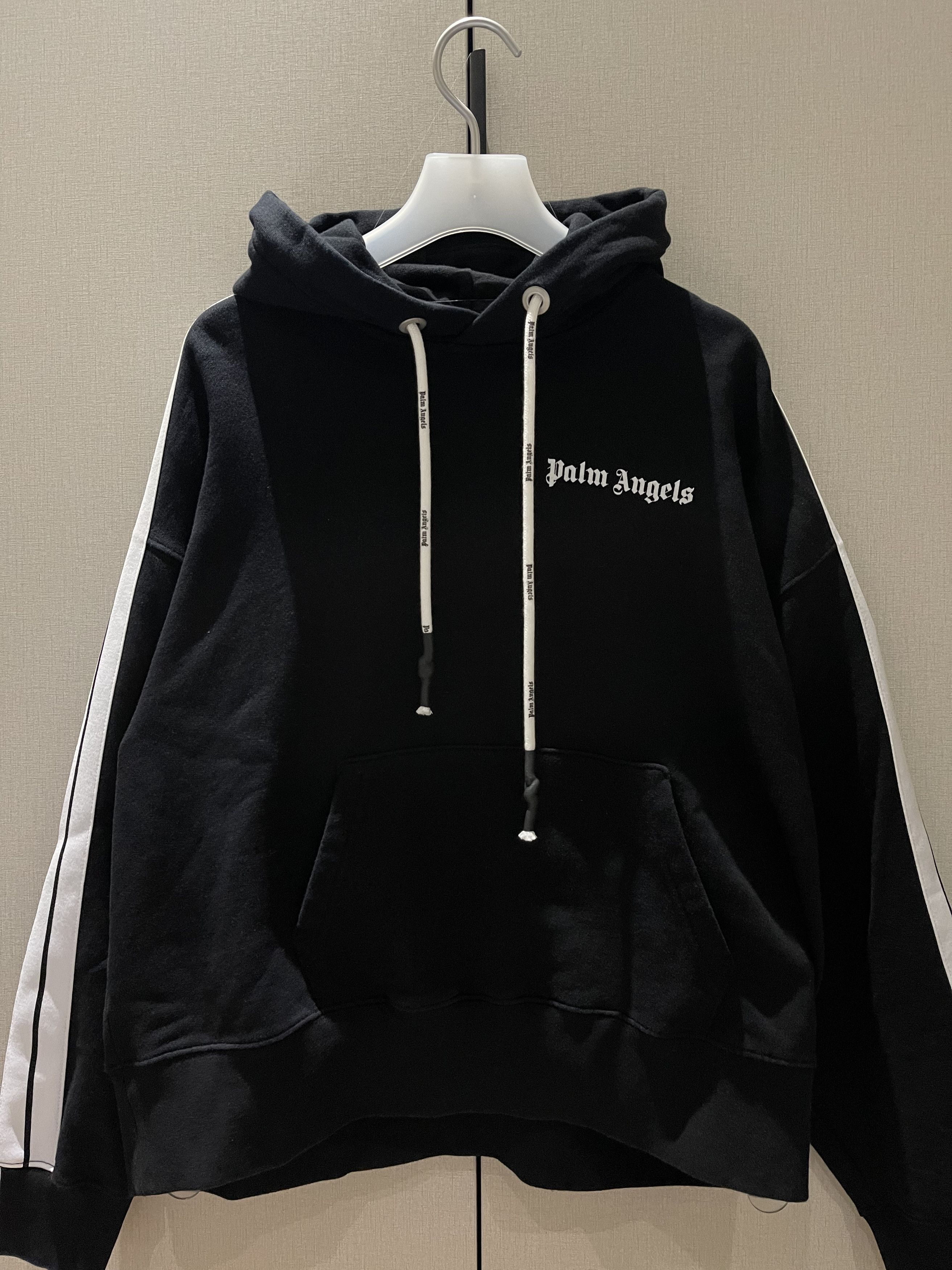 Palm Angels Palm Angels Fleece Track Hoody Black White Size US XS / EU 42 / 0 - 1 Thumbnail