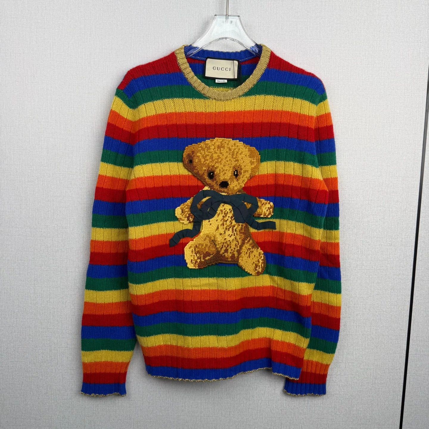 Gucci tt0079 Gucci Rainbow Bear Wool Knit Sweater, Size M, 99% New Size US M / EU 48-50 / 2 - 1 Thumbnail