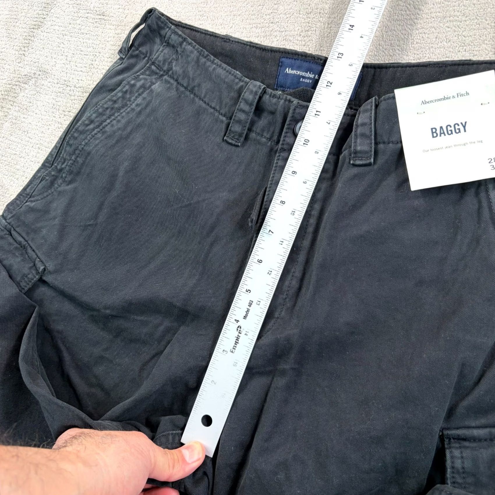 Abercrombie & Fitch Abercrombie & Fitch Cargo Pants Black Men 30x31 Baggy Relaxed Cotton Flat Front 31in Inseam Retro Grunge Style Size US 30 / EU 46 - 7 Thumbnail