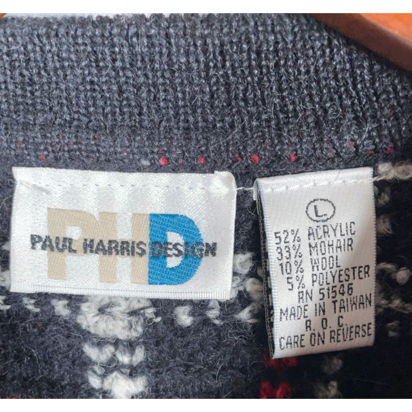 Vintage Vintage Yes Paul Harris Mohair Blend Cardigan Women's Large Red Black Plaid Sweater Collared Size L / US 10 / IT 46 - 3 Thumbnail