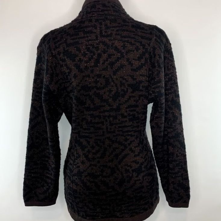 Jaeger JAEGER Womens Cardigan Sweater Size S Button Front Metallic Sparkly Wool Blend Size S / US 4 / IT 40 - 6 Thumbnail