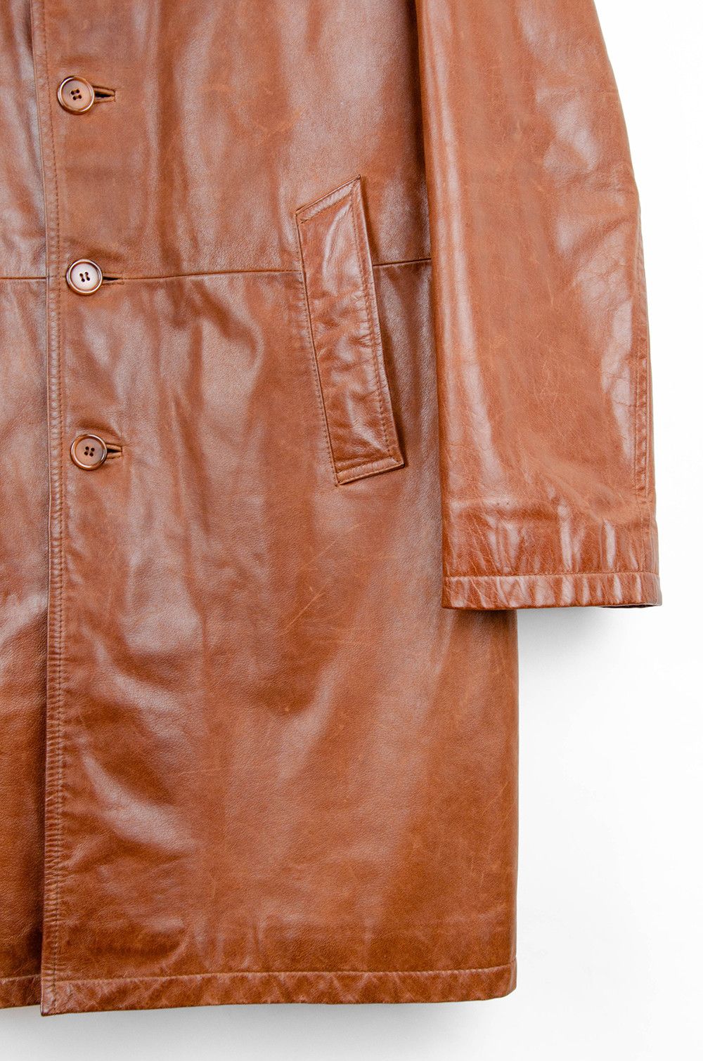 Other Leonardo Leather Car Coat Brown Vintage - Size 56 Size US XL / EU 56 / 4 - 3 Thumbnail