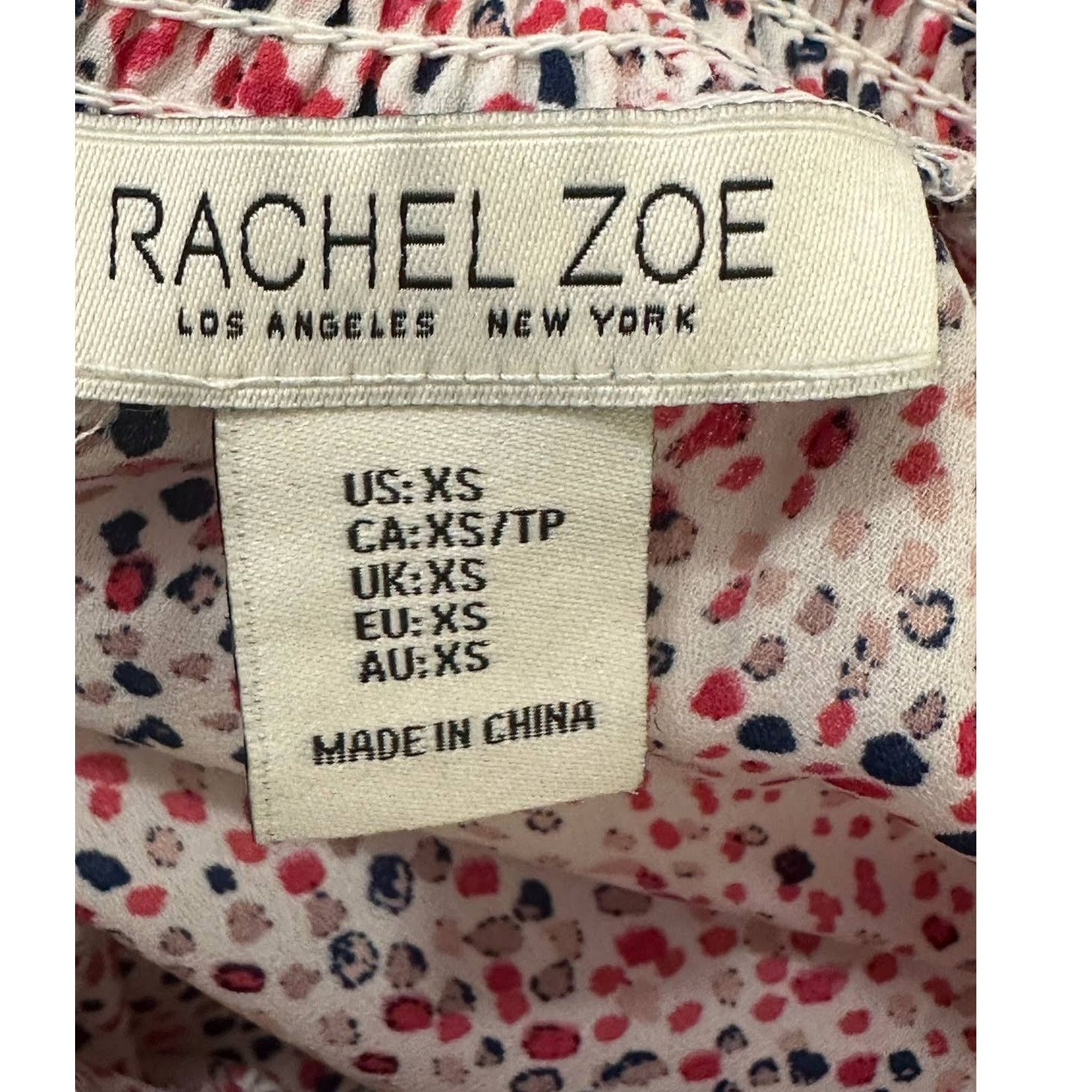 Rachel Zoe Rachel Zoe confetti print mock neck front tie blouse size XS Size XS / US 0-2 / IT 36-38 - 3 Thumbnail