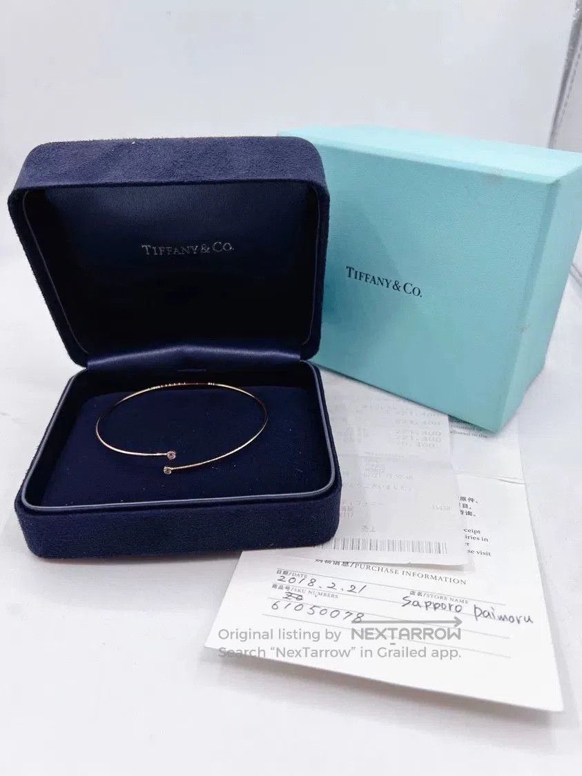Tiffany Elsa 18k Rose Gold Diamond Coil Bracelet.