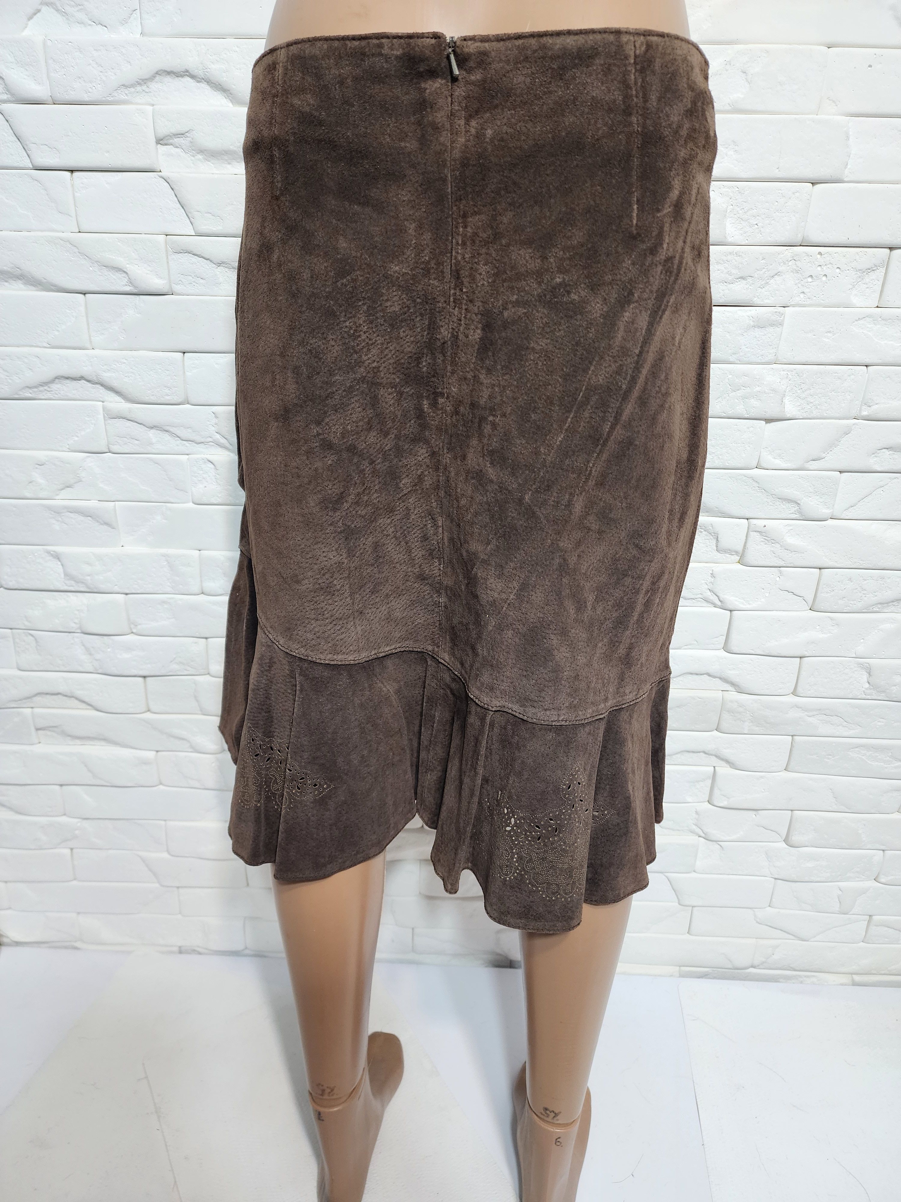 Other Brown Suede Leather Skirt: 31" Waist Size 31" - 4 Thumbnail