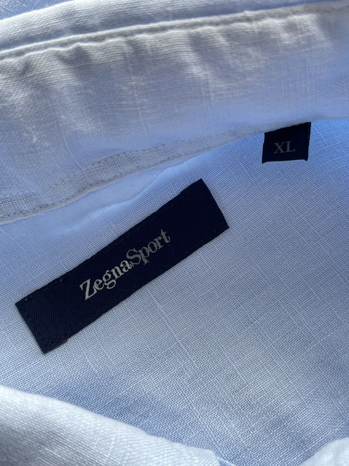 Ermenegildo Zegna ZEGNA Sport Baby Blue Color Linen Shirt Spain Luxury Size US XL / EU 56 / 4 - 13 Thumbnail
