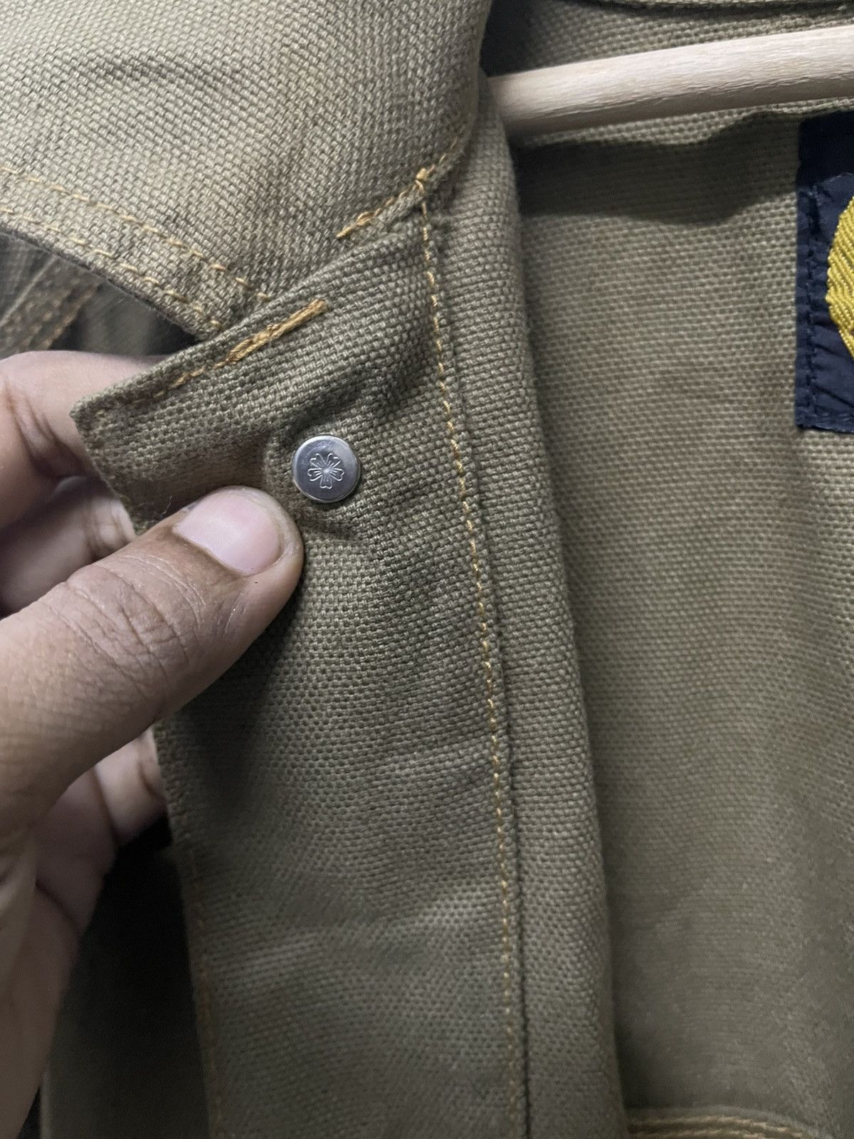Vintage 1990s BRONZE AGE PIT CREW MOSS GREEN CANVAS CORE JACKET RARE Size US XXL / EU 58 / 5 - 21 Thumbnail