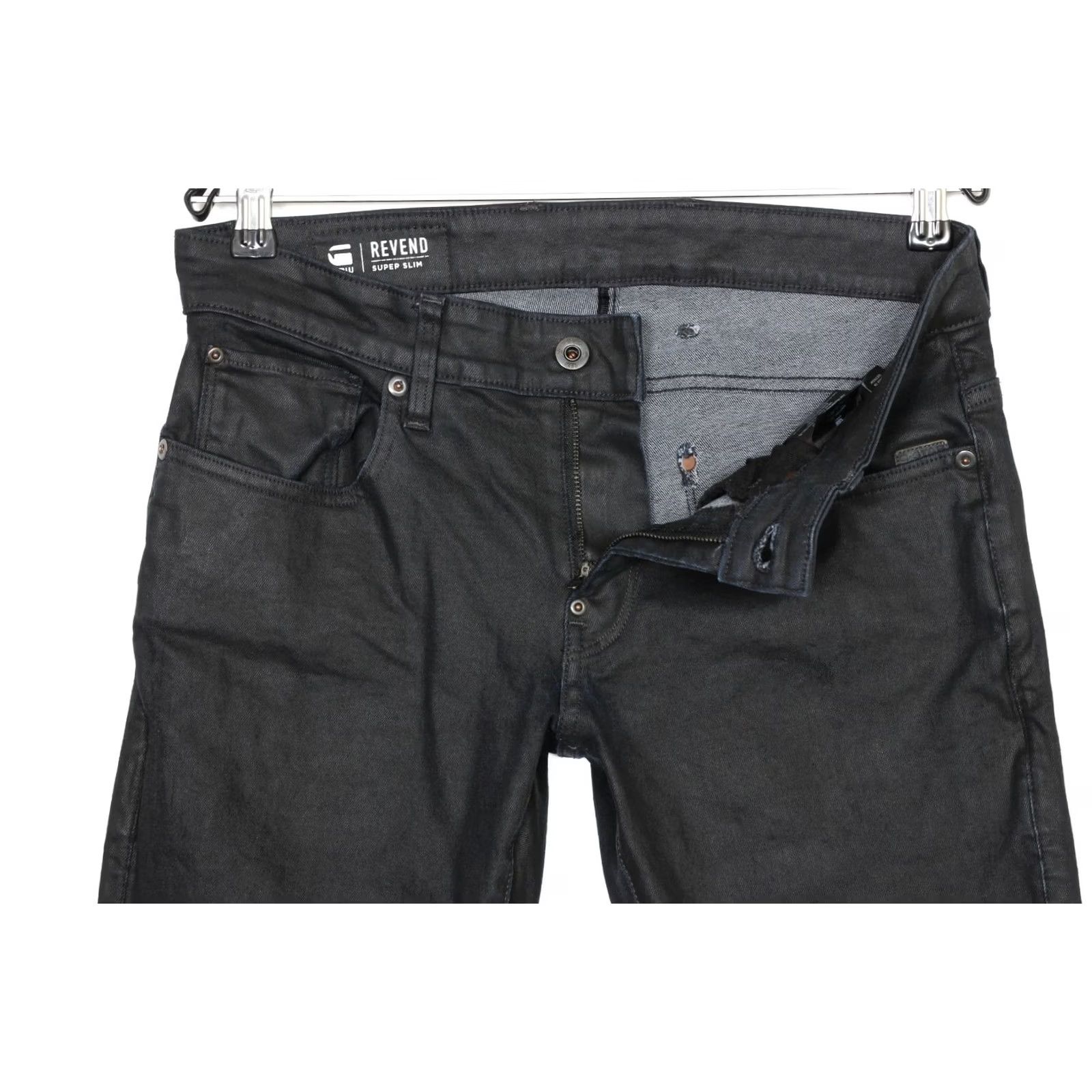 G-Star G-STAR REVEND SUPER SLIM Jeans Men W31 L32 DZ1273 Dark Blue Denim Stretch Skinny 31 Inseam Size US 31 - 4 Thumbnail