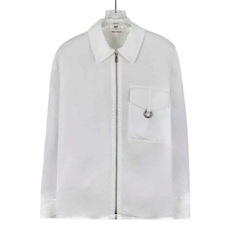 Hermes Hermes White Cotton Zip Shirt Jacket Size US XS / EU 42 / 0 - 1 Thumbnail
