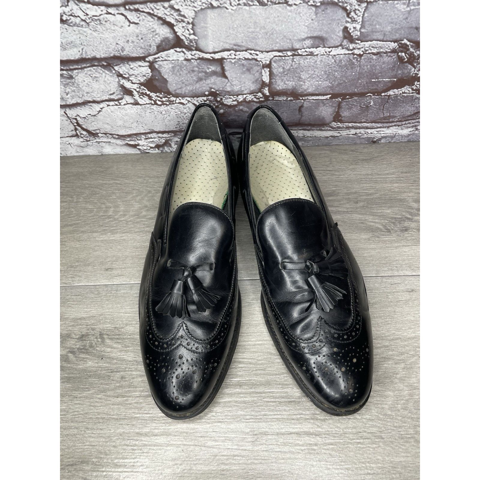 JOHN LAWRENCE SULLIVAN O'Sullivan Black Leather Wingtip VTG Loafers Dress Shoes Men Size US 12 / EU 45 - 11 Thumbnail