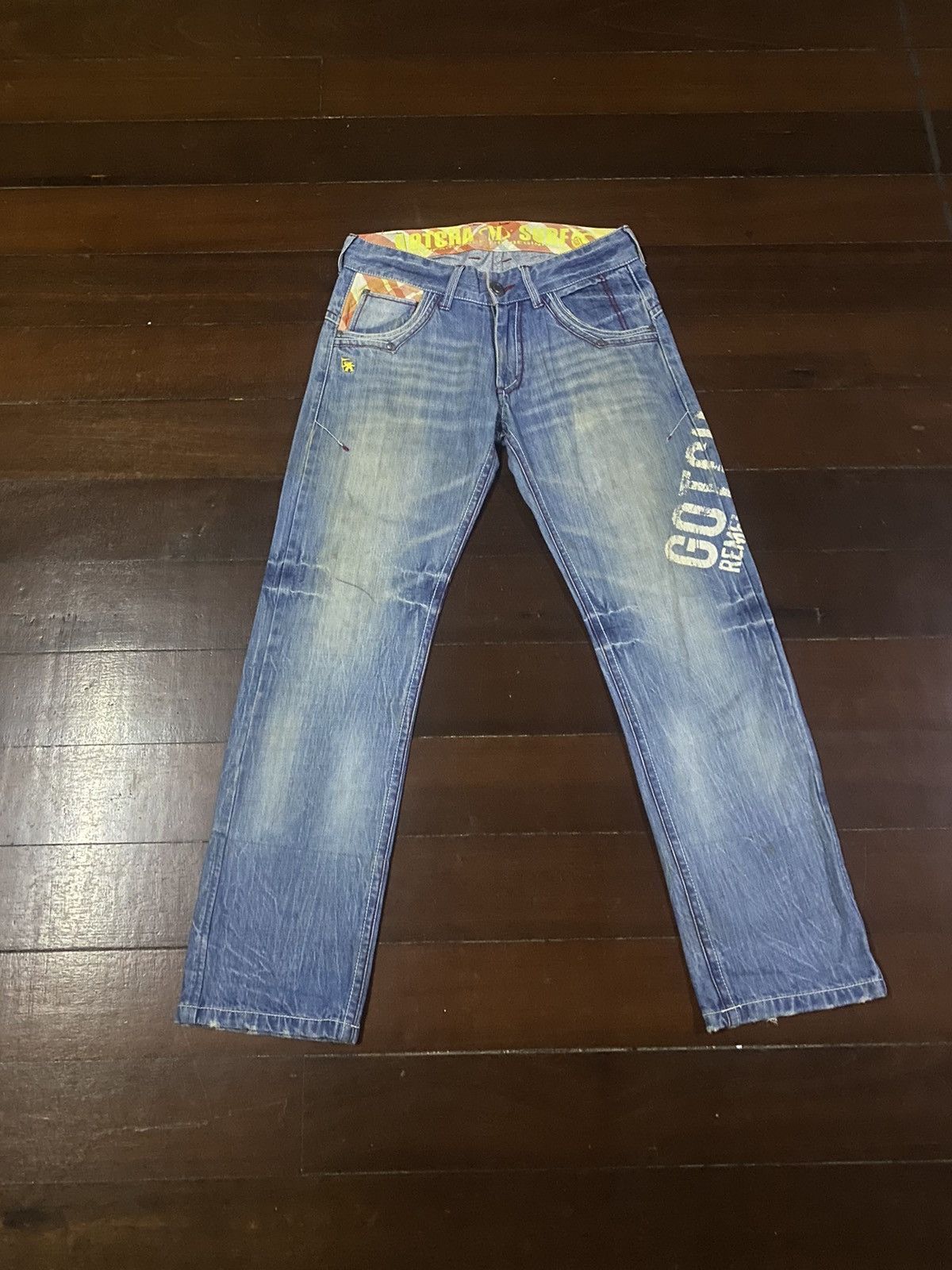 Gotcha × Japanese Brand × Vintage Vintage Gotcha Suf Back Embroidered Denim Jeans Size US 34 / EU 50 - 12 Thumbnail