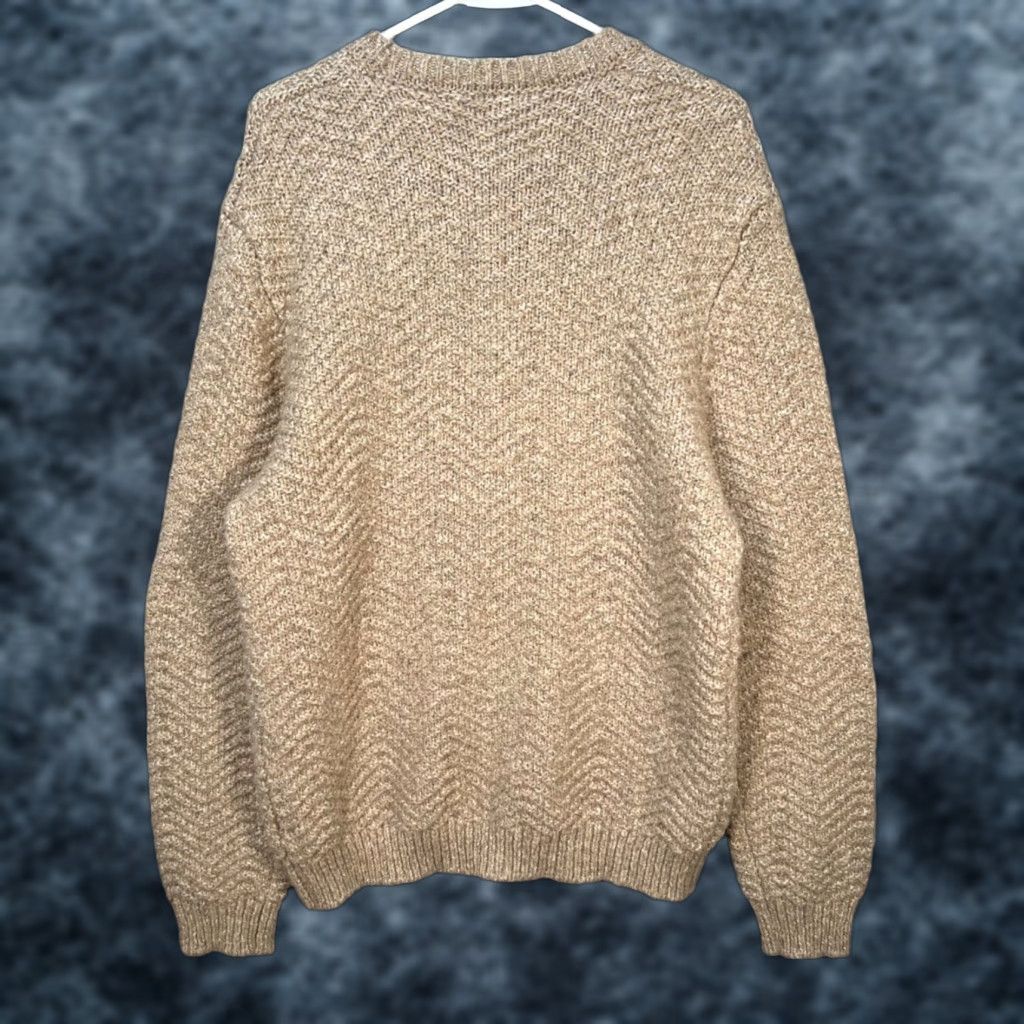 Zara Zara Knit Mens Size Medium Beige Chevron Pattern Pullover Crewneck Sweater Size US M / EU 48-50 / 2 - 1 Thumbnail