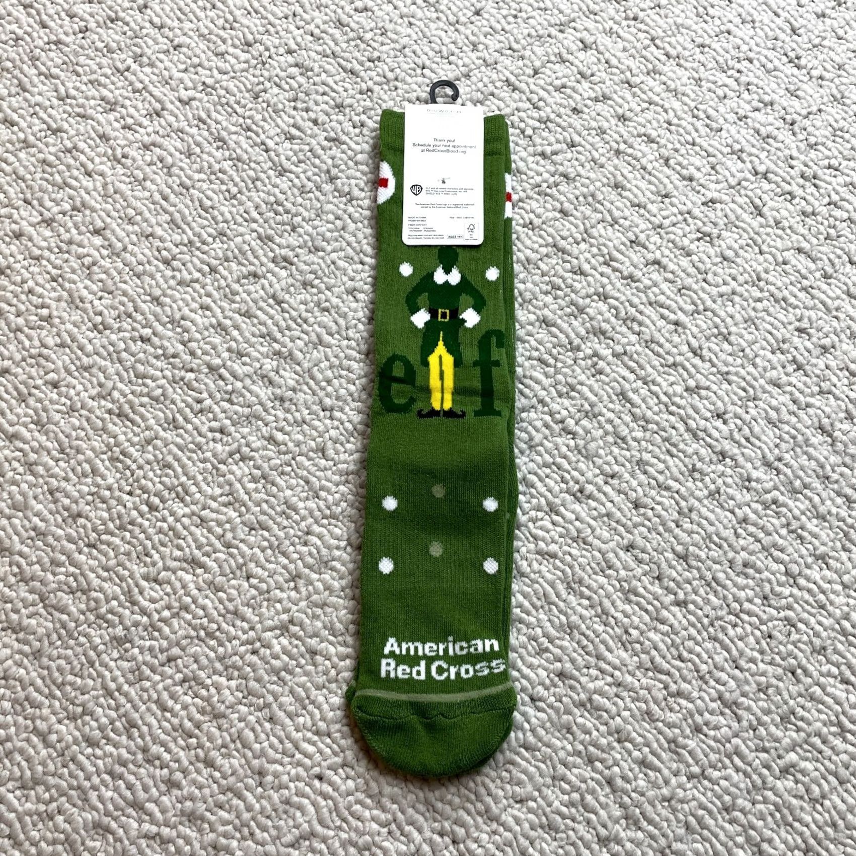 Vintage VINTAGE American Red Cross Elf Movie Green Socks Adult Unisex 2023 New NWT Christmas Size ONE SIZE - 5 Thumbnail