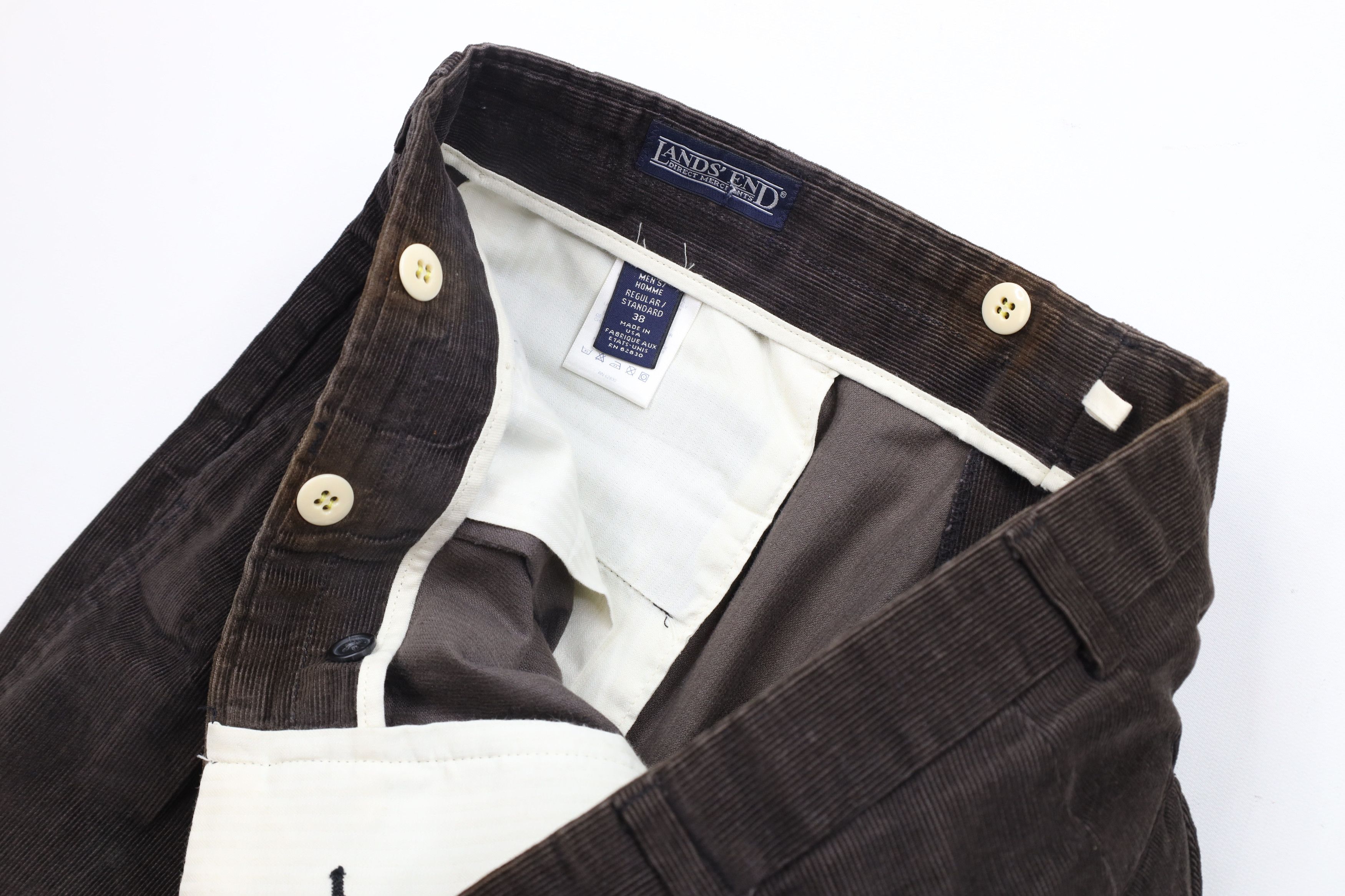 Lands' End × Vintage Vintage 90s Lands End Cuffed Wide Leg Corduroy Pants USA Size US 38 / EU 54 - 9 Thumbnail