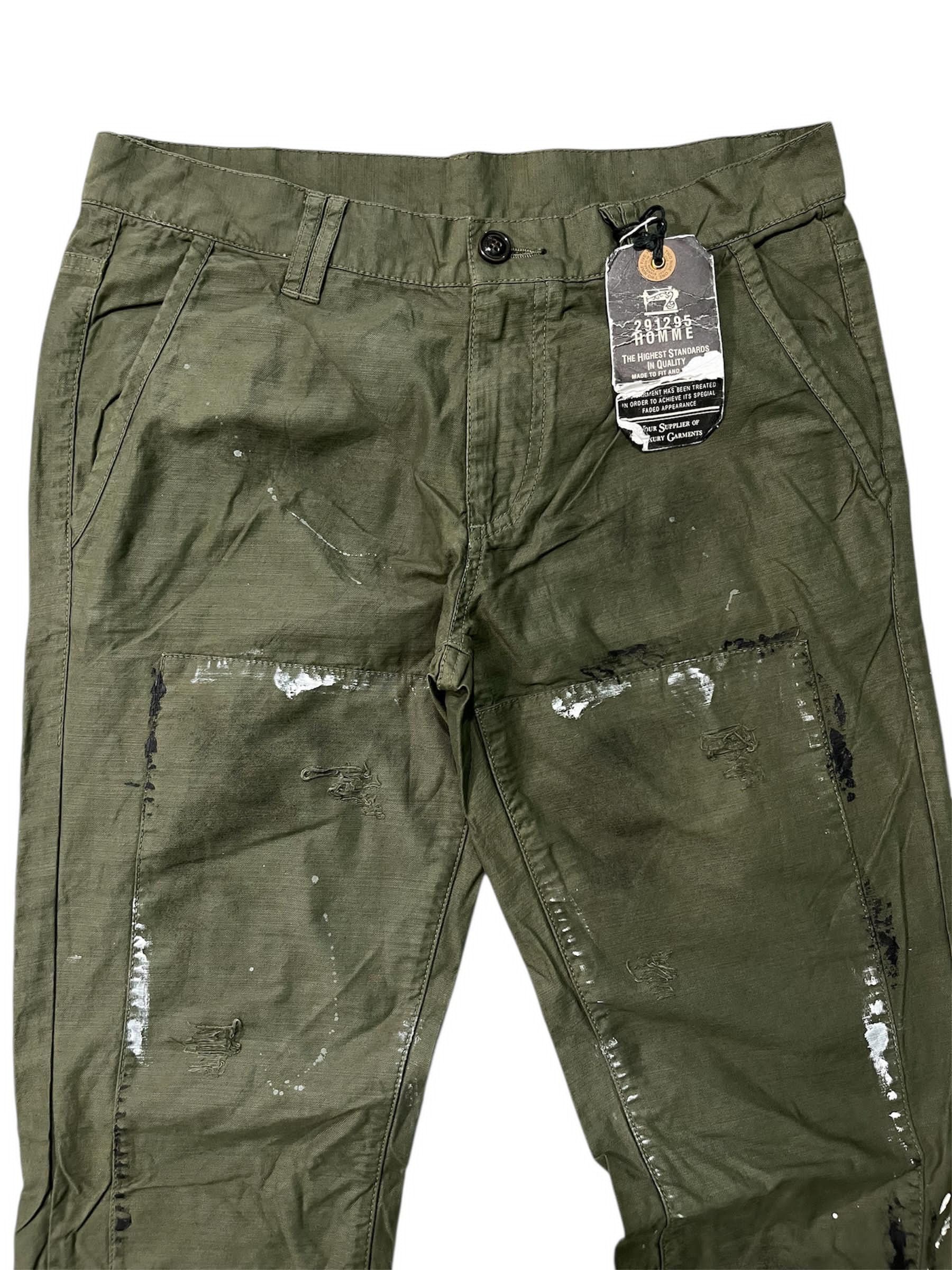 291295=Homme 291295=Homme Double knee Painted Fatigue Pants Size US 31 - 3 Thumbnail
