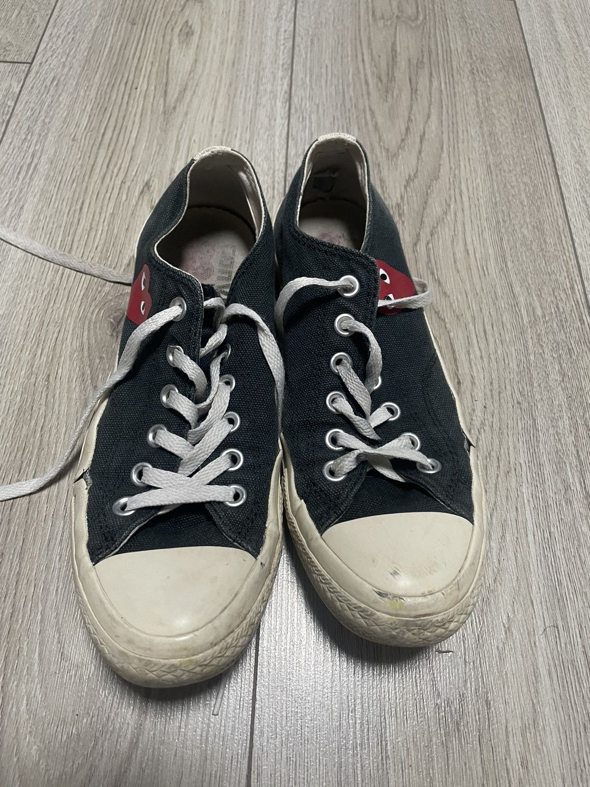 Comme des Garcons Comme des Garçons x Converse Play Black Low Sneakers US 6 Size US 6 / EU 39 - 2 Thumbnail