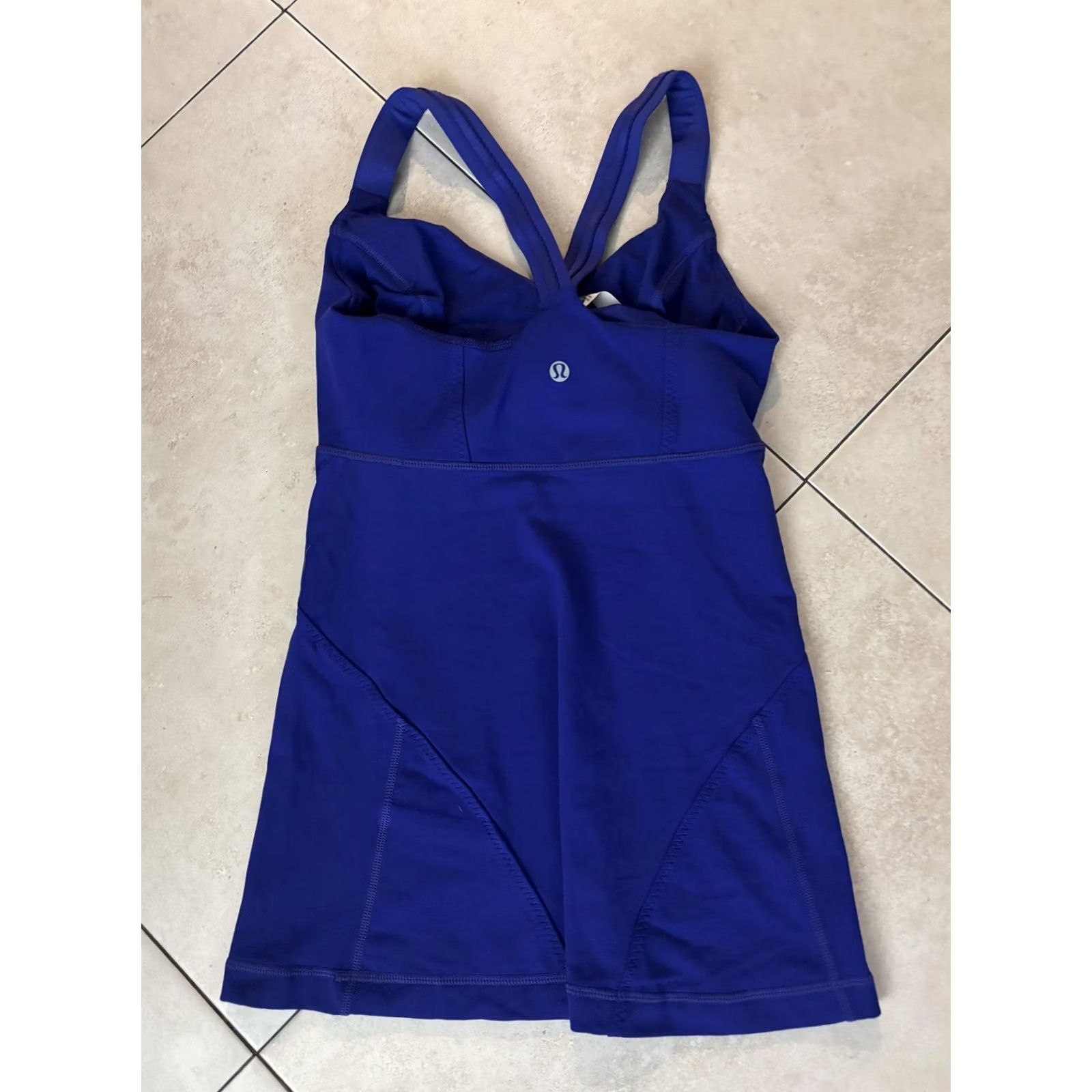 Lululemon Lululemon Tank Top Womens 4 Blue Built In Bra Crossback Yoga Camisole Athletic Tank Size S / US 4 / IT 40 - 5 Thumbnail