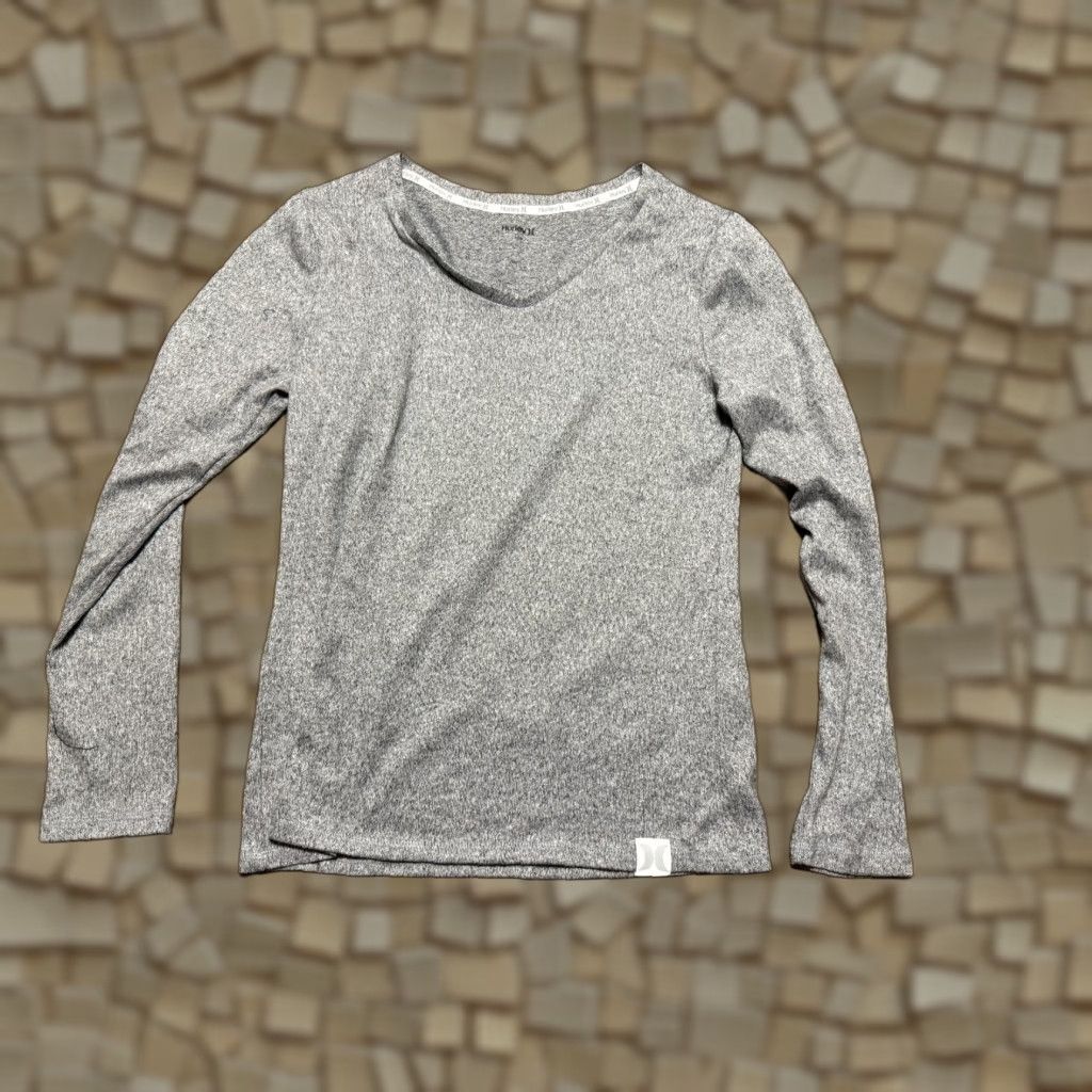 Hurley Hurley Shirt Women’s L Gray V-Neck Long Sleeve T-Shirt Regular Size L / US 10 / IT 46 - 1 Thumbnail