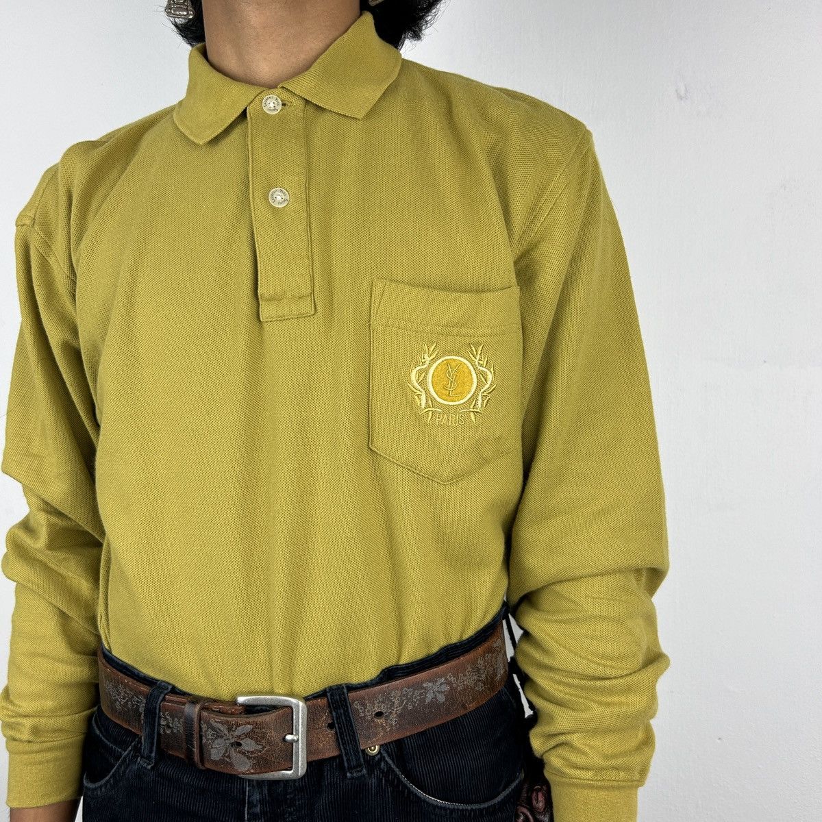 Vintage × Yves Saint Laurent Vintage 1990s Yves Saint Laurent Polo Longsleeve Size US M / EU 48-50 / 2 - 4 Thumbnail