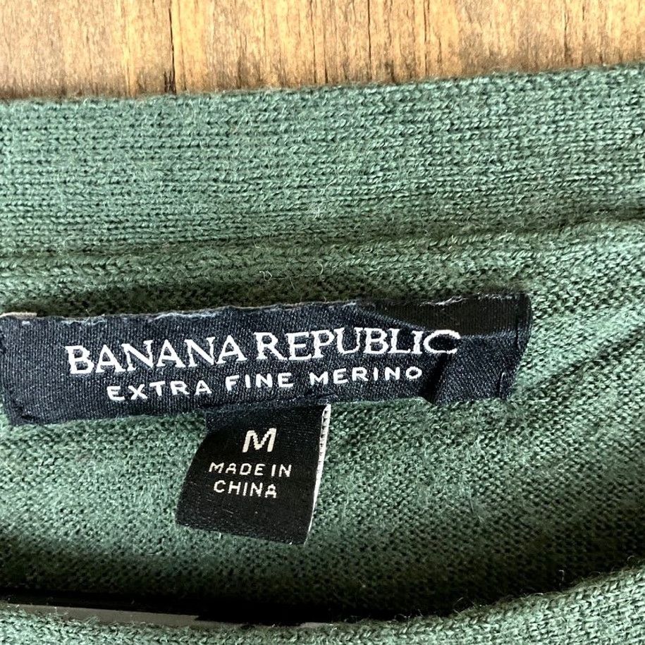 Banana Republic Banana Republic Womens Sweater Green 100% Merino Wool Long Sleeve M Crew Neck Knit Pullover Women Casual Workwear Iteration Size M / US 6-8 / IT 42-44 - 6 Thumbnail