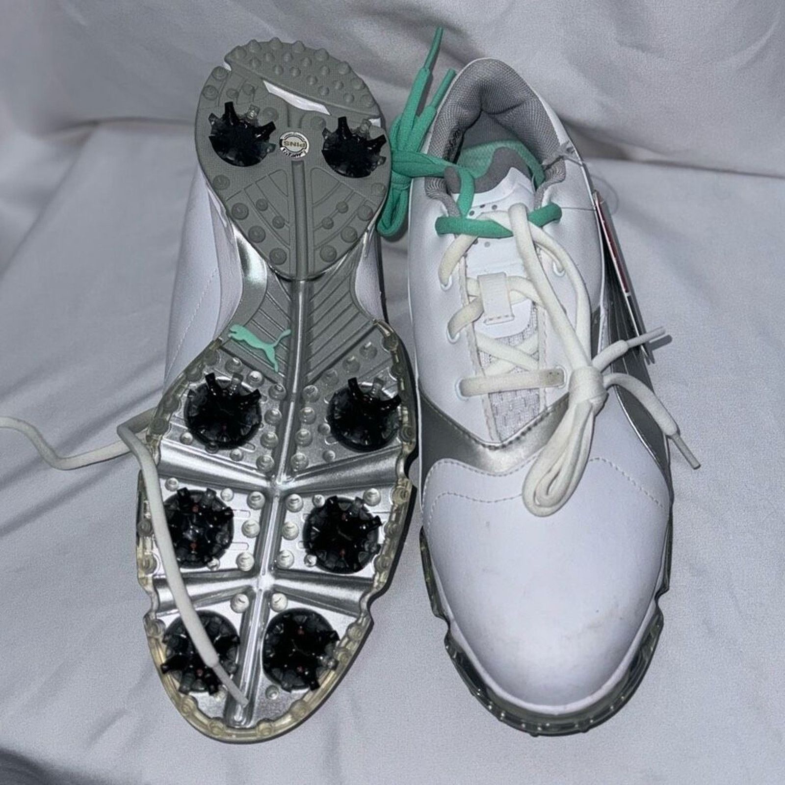 Puma Puma white and teal spiked golf shoes | Sz 9.5, NWT Size US 9.5 / IT 39.5 - 5 Thumbnail
