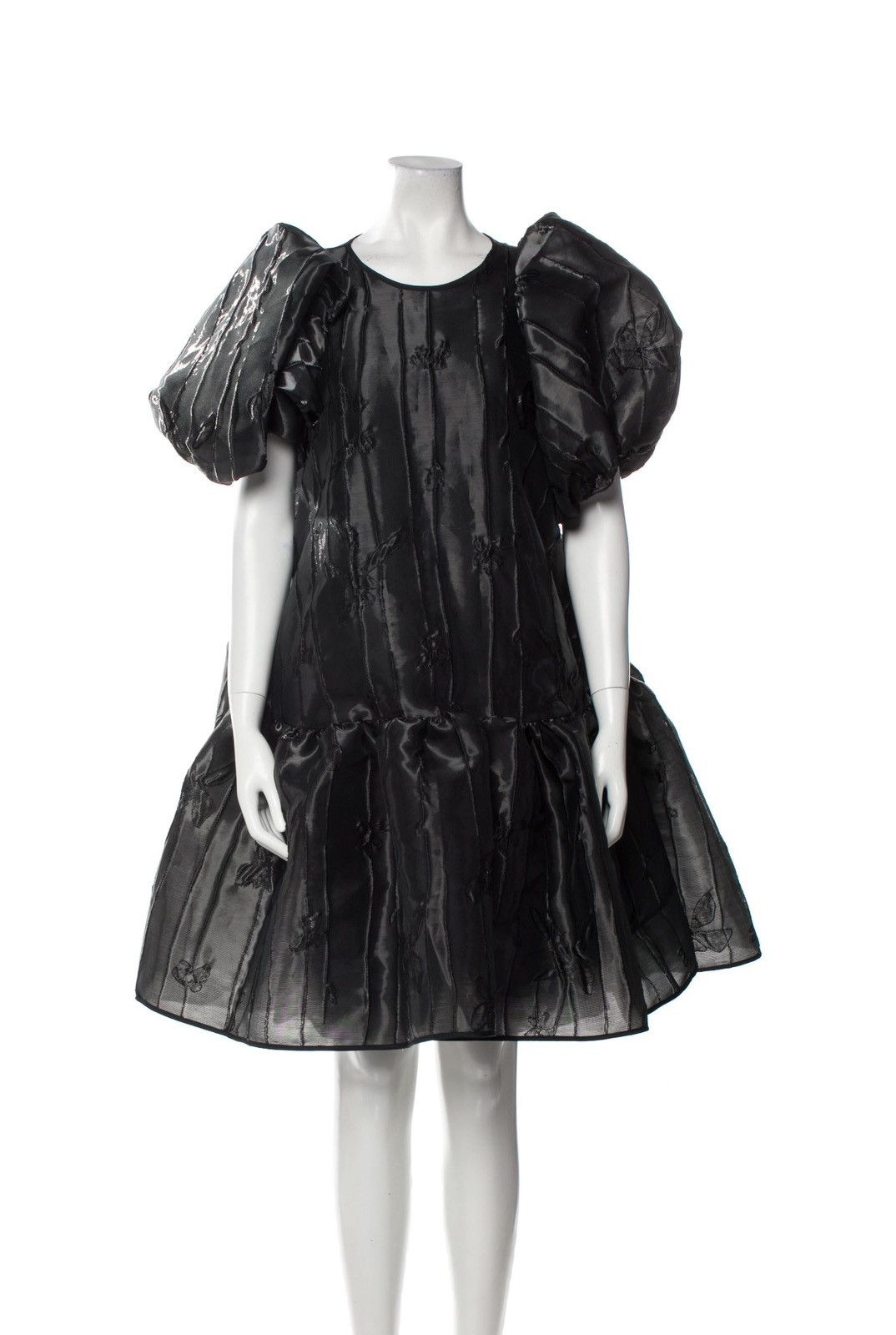 Cecilie Bahnsen Cecilie Bahnsen Reflective Black Midi Dress Size M / US 6-8 / IT 42-44 - 3 Thumbnail
