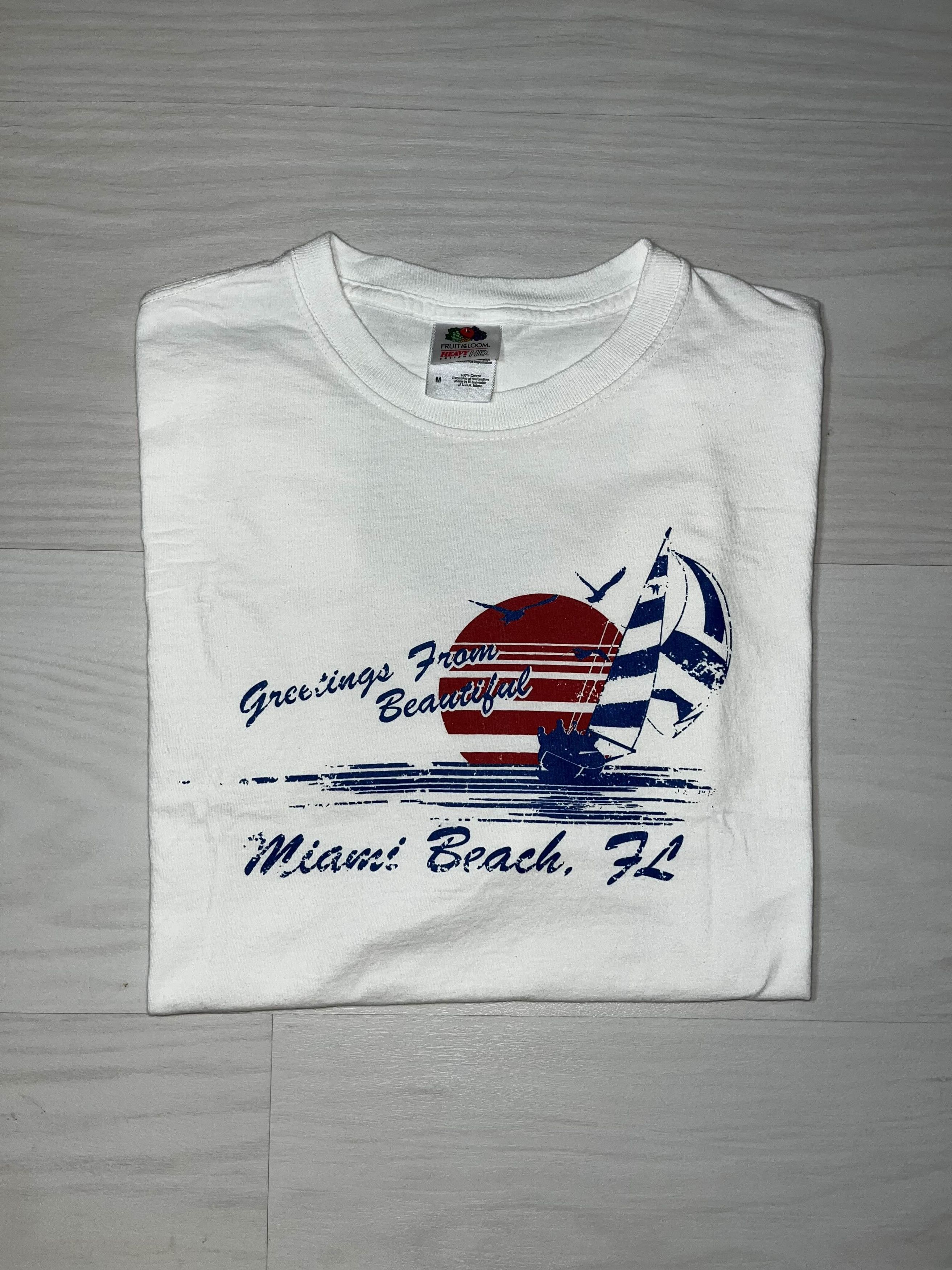 Vacation × Vintage Y2K Miami Beach Florida Tourist Graphic Tee Size US M / EU 48-50 / 2 - 1 Thumbnail