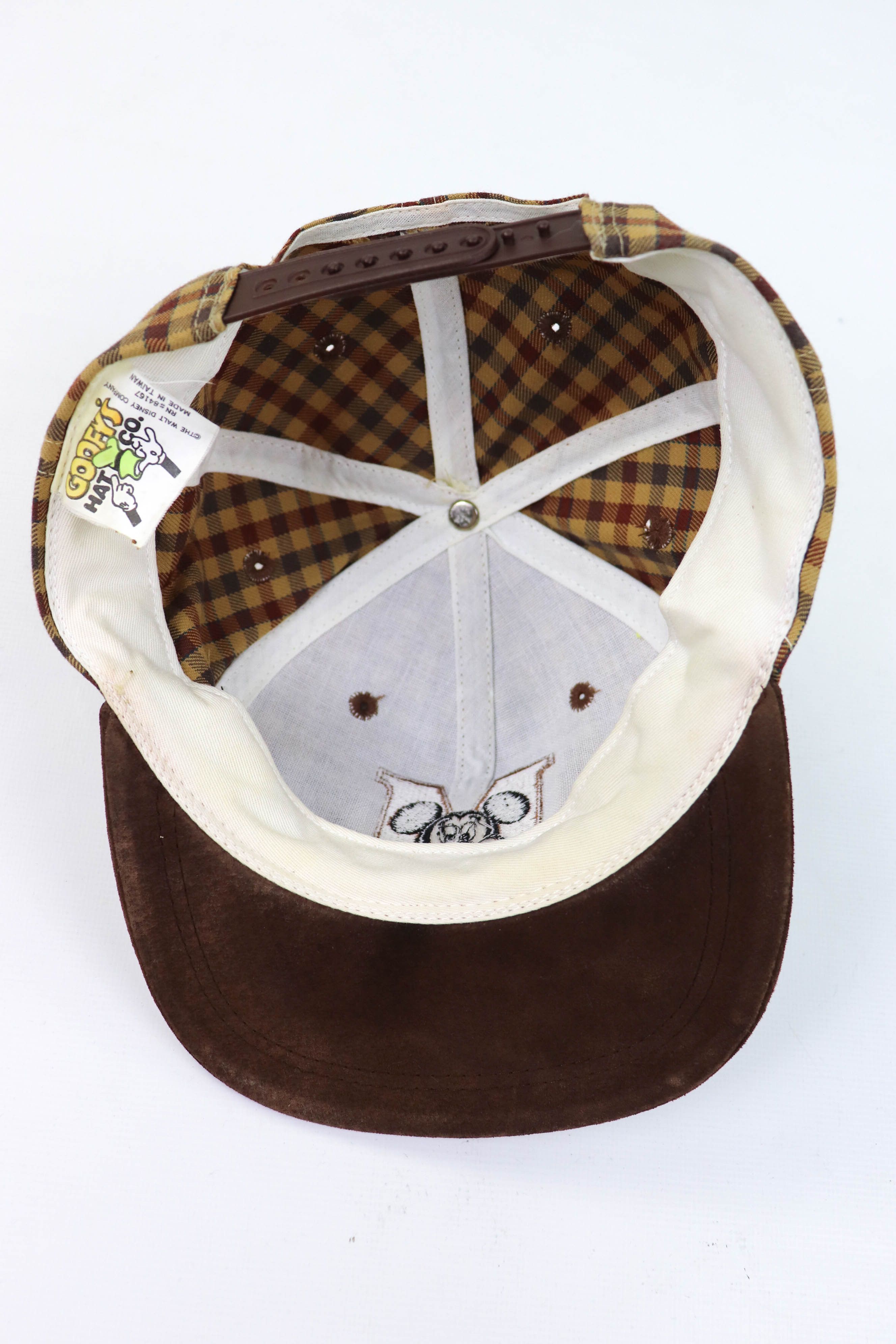 Mickey Mouse 90s Vintage Mickey Mouse GOOFY’S HAT Beige/Brown Plaid Cap Size ONE SIZE - 8 Thumbnail