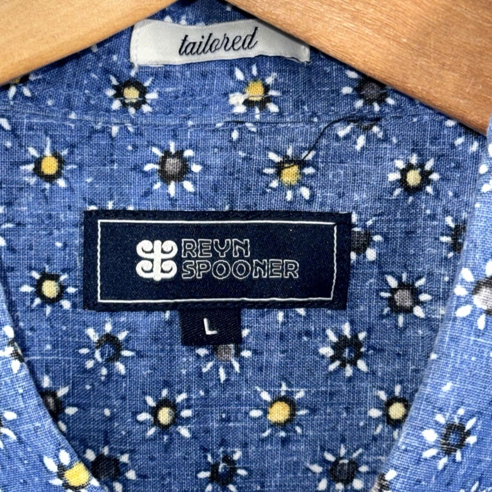 Reyn Spooner Reyn Spooner Shirt Mens Large Blue Daisy Floral Short Sleeve Button Front Aloha Size US L / EU 52-54 / 3 - 5 Thumbnail