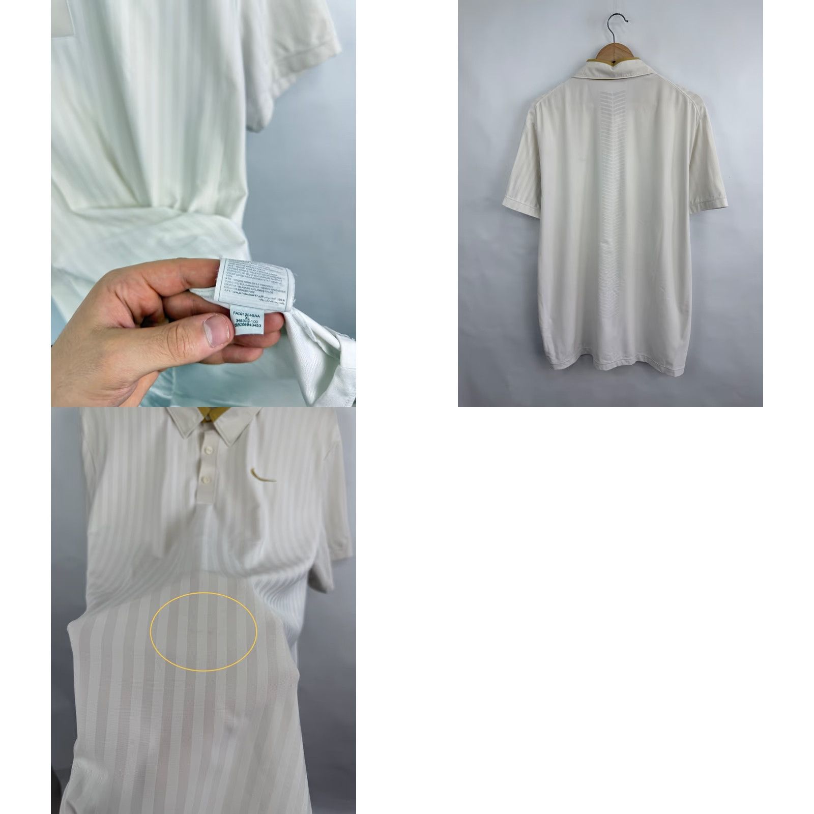 Nike Nike RF Wimbledon Polo XL White/Gold Men's Tennis Shirt Size US XL / EU 56 / 4 - 8 Thumbnail