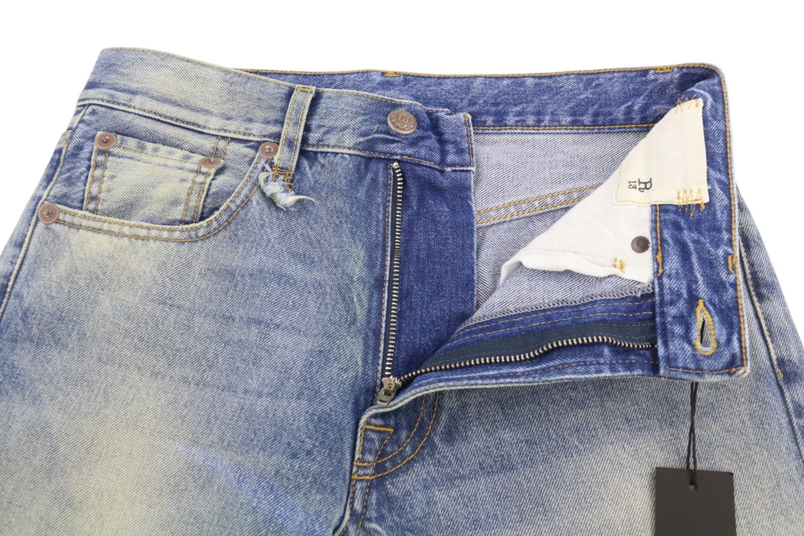 R13 BOYFRIEND 24 Jasper Cropped Blue Jeans 90045 Size 24" / US 00 / IT 34 - 5 Thumbnail
