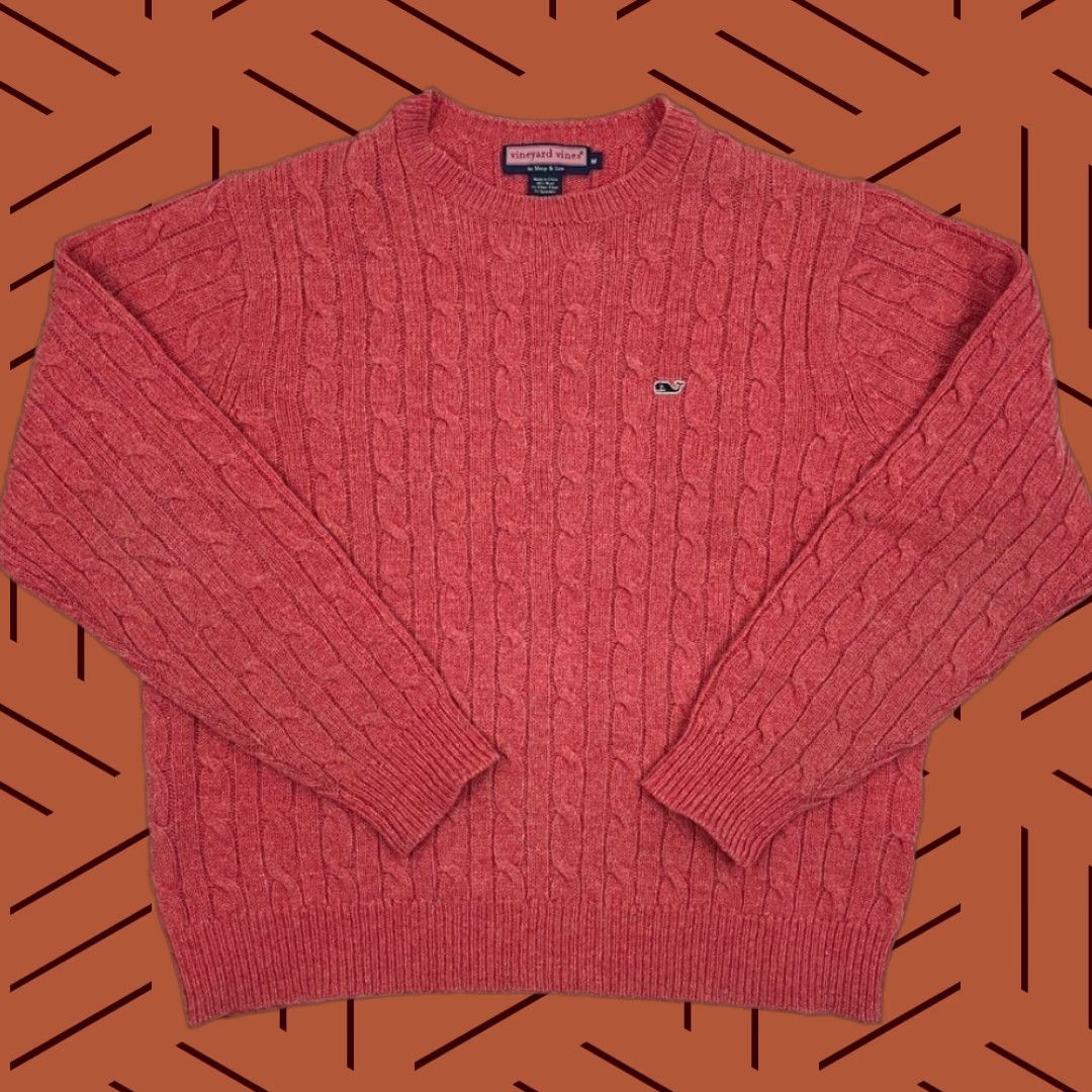 Vineyard Vines Vineyard Vines Wool Sweater Mens M Red Cable Knit Crewneck Pullover Prep Jumper Size US M / EU 48-50 / 2 - 1 Thumbnail