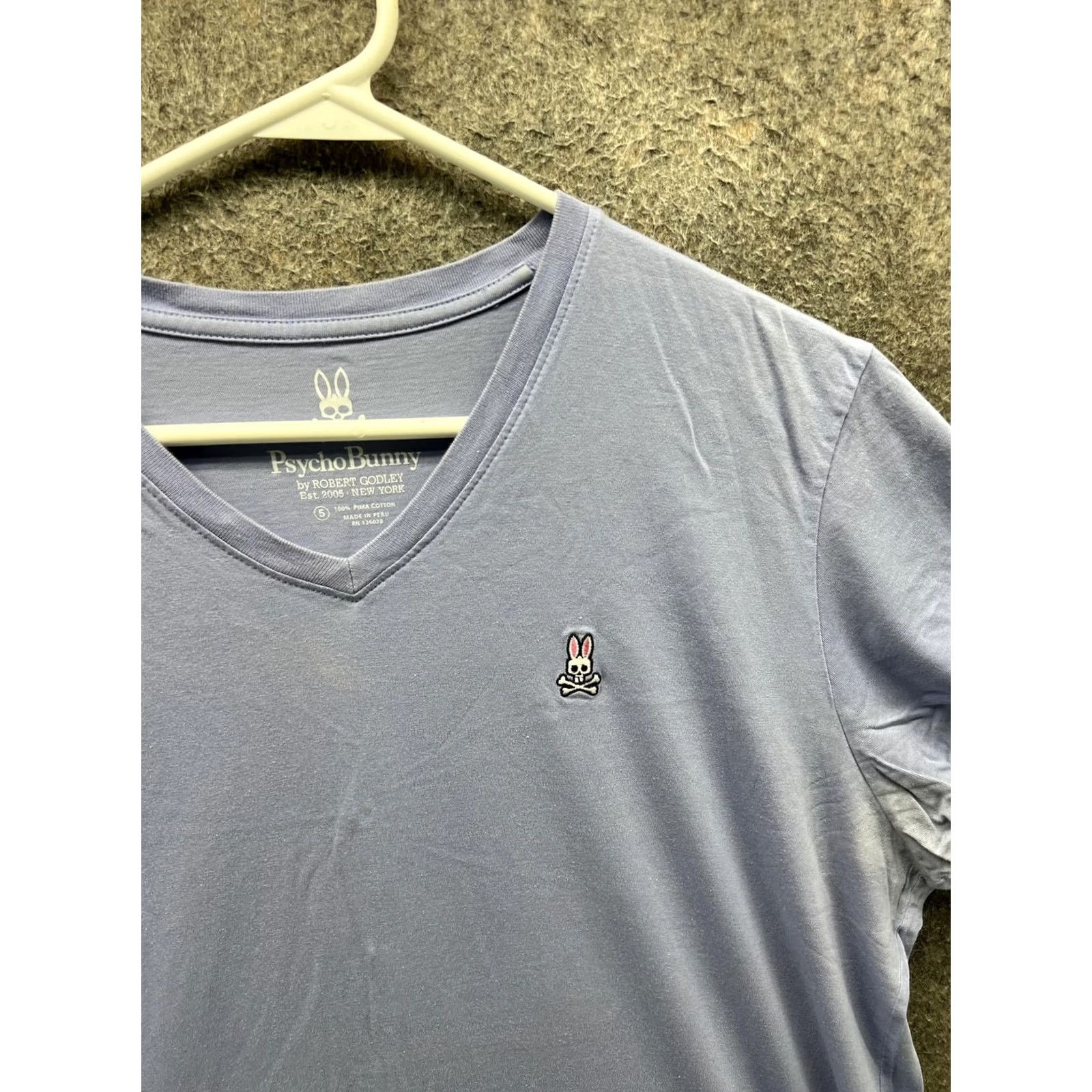 Psycho Bunny Psycho Bunny Shirt Mens M Blue V Neck Pima Cotton Skull Bunny Tee Tagless Short Sleeve Vintage No Size US M / EU 48-50 / 2 - 6 Thumbnail