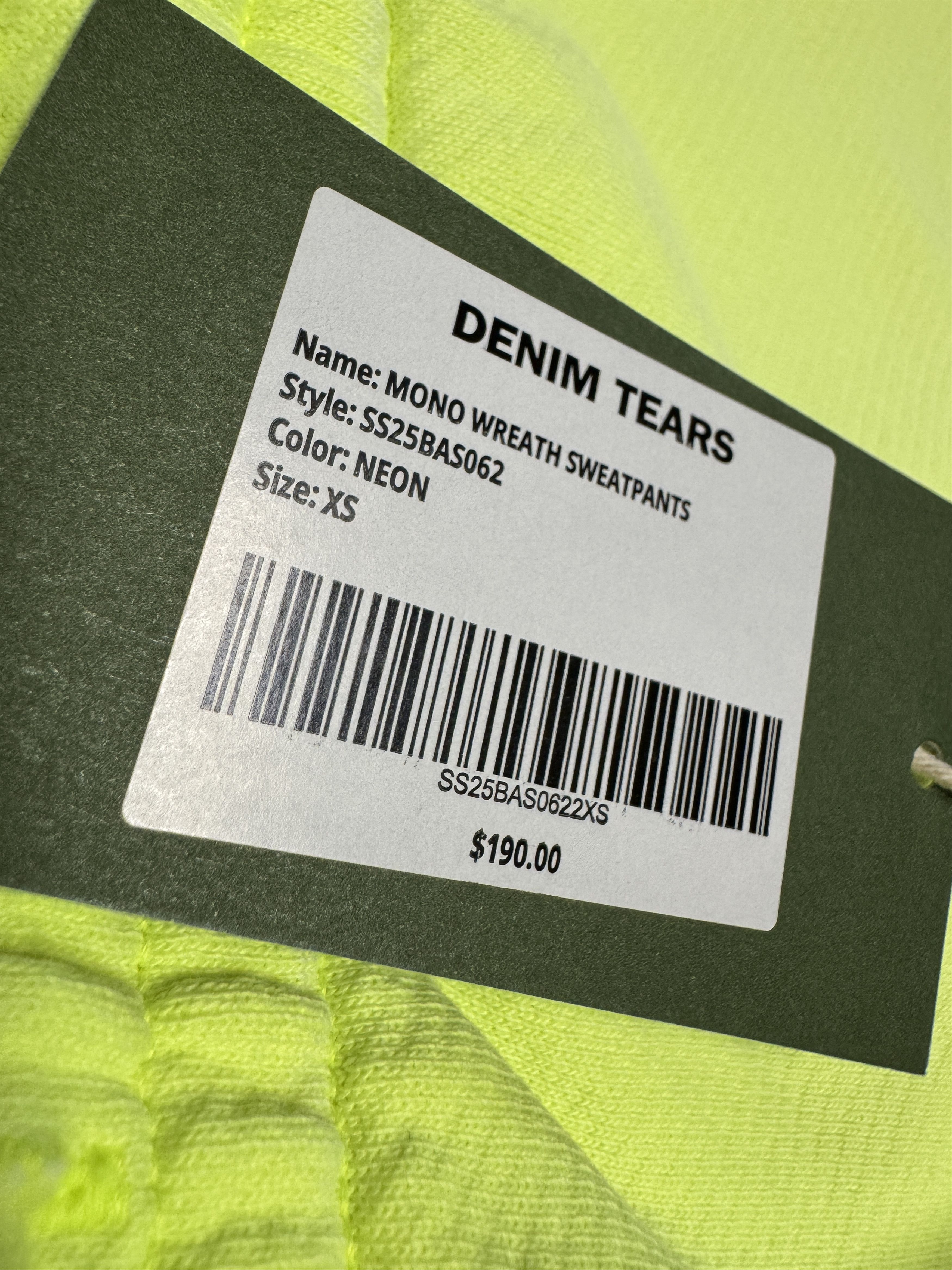 DENIM TEARS Denim Tears Mono Cotton Wreath Sweatpants Neon Green Size US 28 / EU 44 - 8 Thumbnail