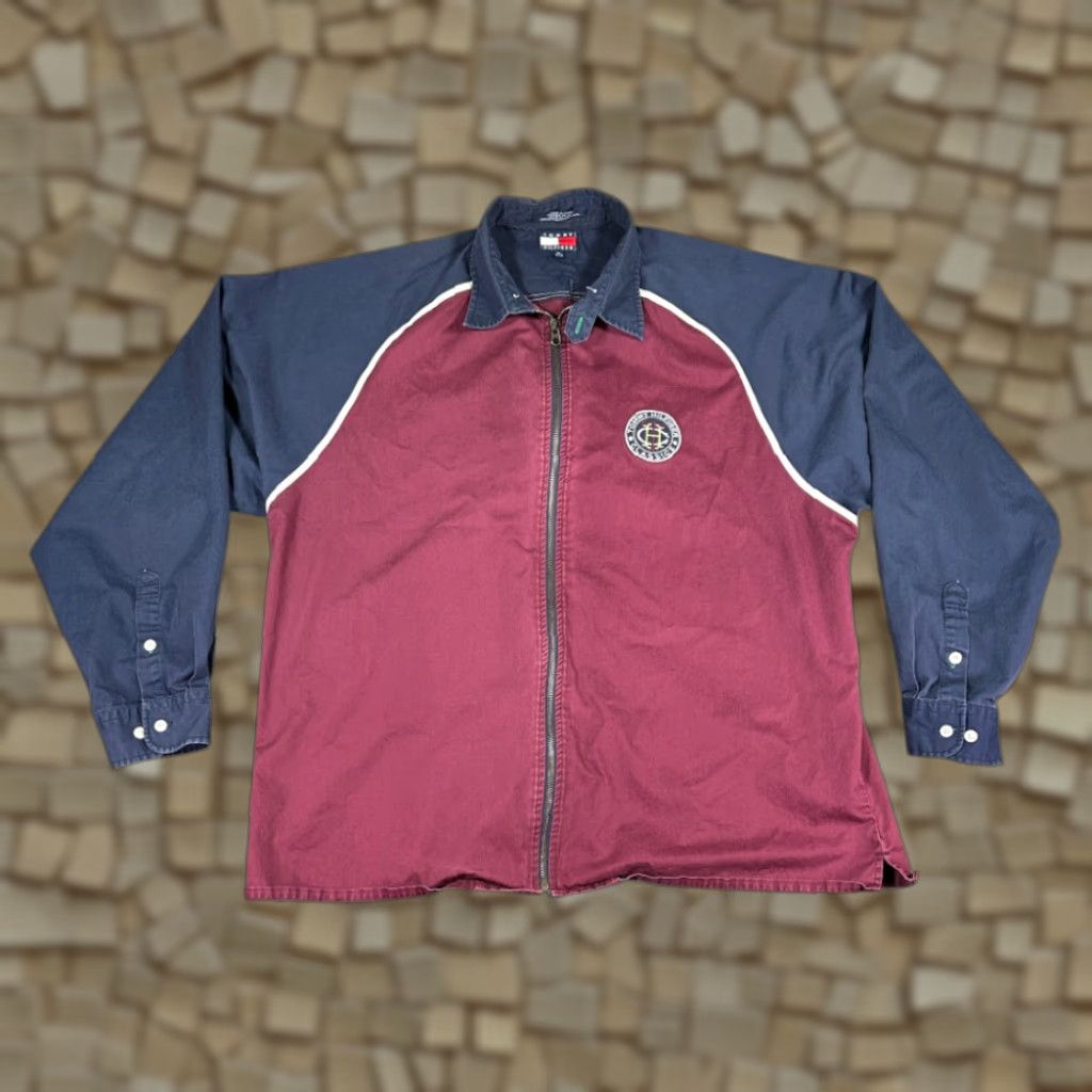 Tommy Hilfiger VINTAGE Tommy Hilfiger Shirt Adult EXTRA LARGE Red Blue Classics Zip Up 90s Size US XL / EU 56 / 4 - 1 Thumbnail