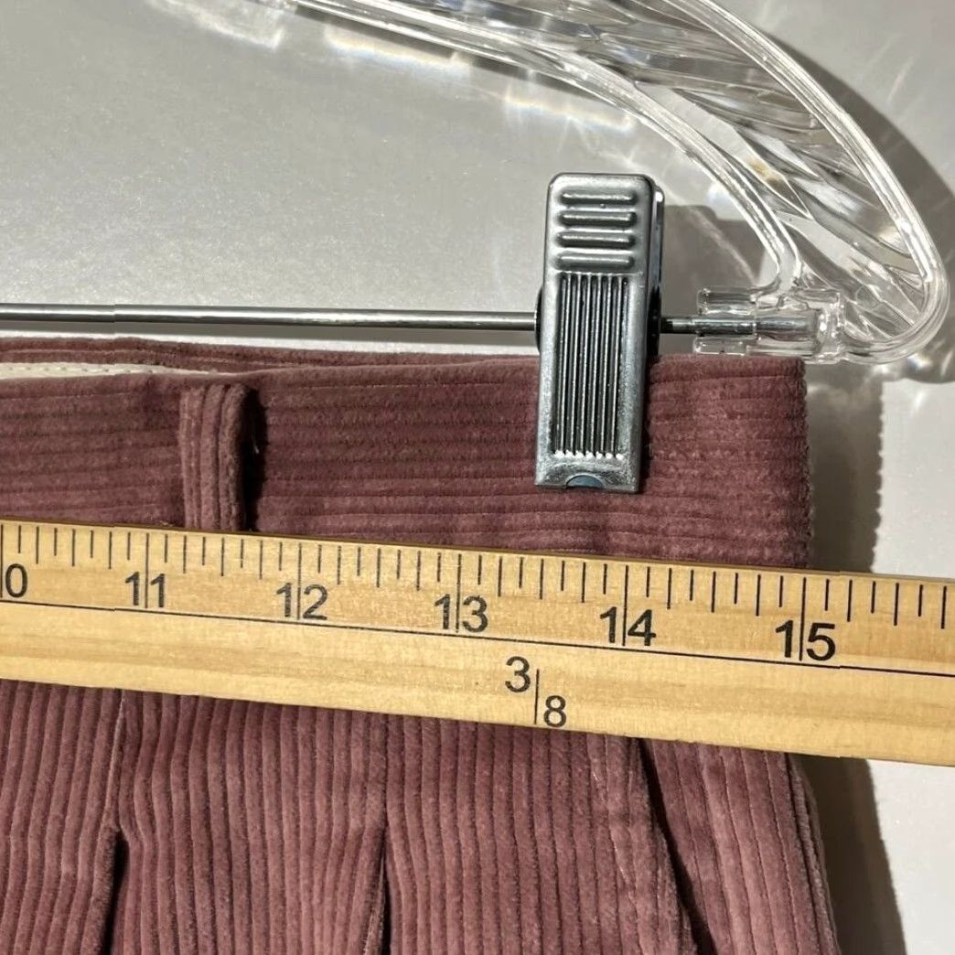 American Eagle Outfitters VINTAGE American Eagle Outfitters Pink Corduroy Straight Leg Pleated Trouser Women's 12 Size 34" / US 12 / IT 48 - 5 Thumbnail
