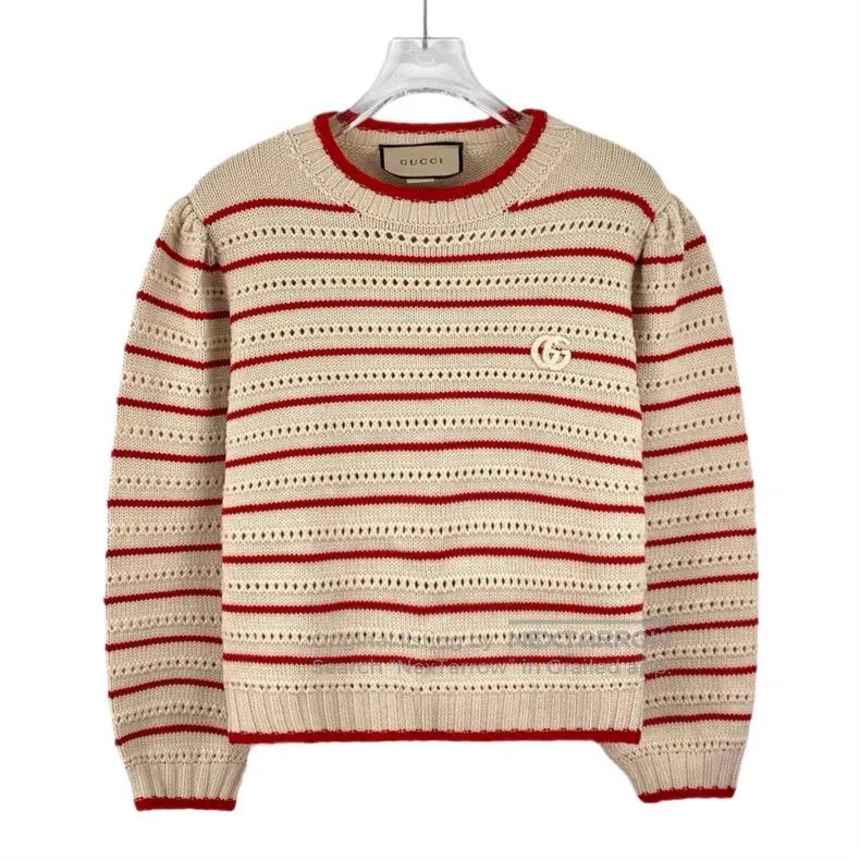Gucci Gucci Colour-blocked striped double G embroidered wool rou Size M / US 6-8 / IT 42-44 - 1 Thumbnail