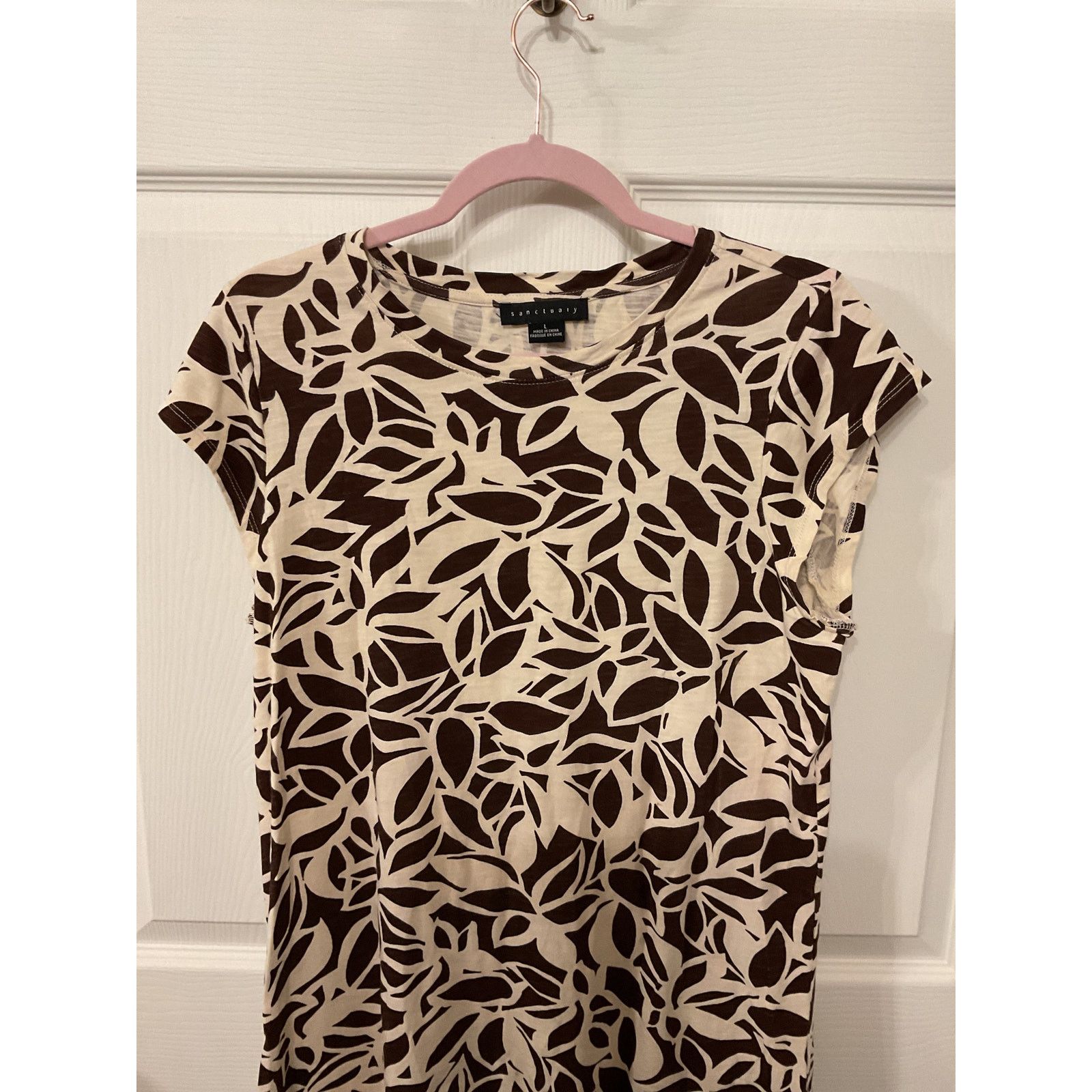 Sanctuary Sanctuary Carry on Cotton T-Shirt Dress Chocolate Stencil, L Size L / US 10 / IT 46 - 5 Thumbnail