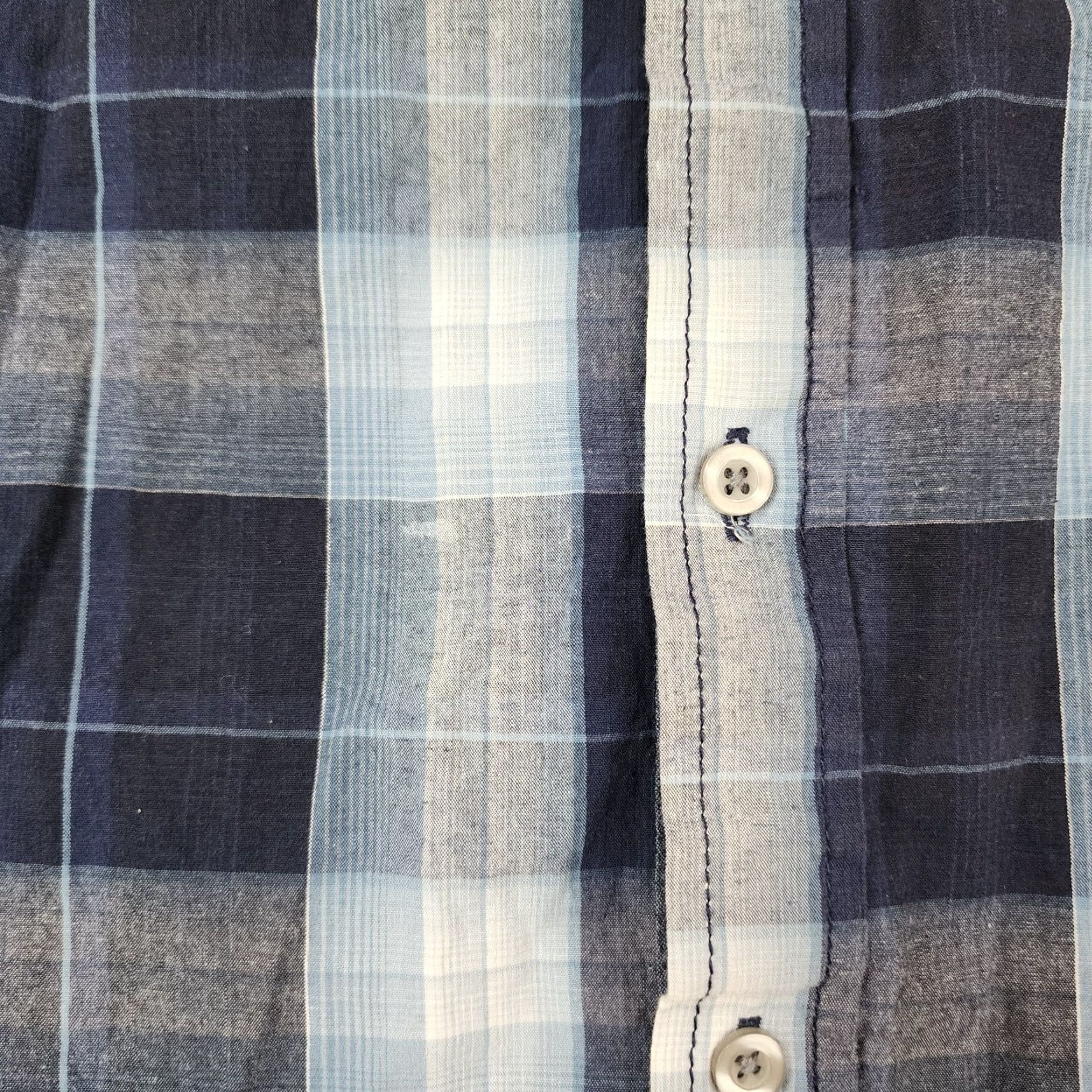 Vintage CJ Black Mens Button-Up Shirt Plaid Long Sleeve Slim Fit Size L Blue Size US L / EU 52-54 / 3 - 3 Thumbnail