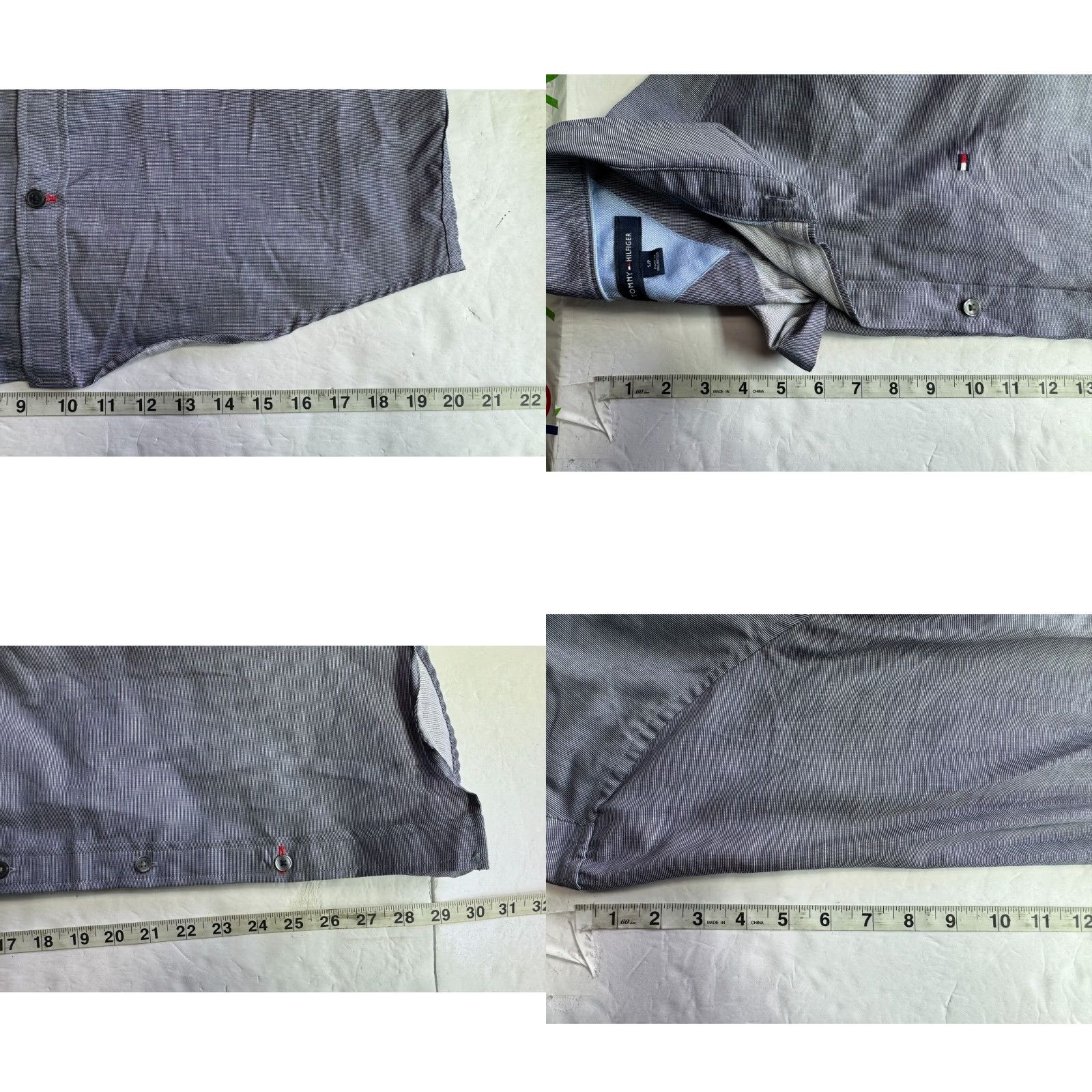 Tommy Hilfiger Tommy Hilfiger Dress Shirt Long Sleeve Button Up Gray Mens S M Regular Cotton Blend Size US M / EU 48-50 / 2 - 8 Thumbnail