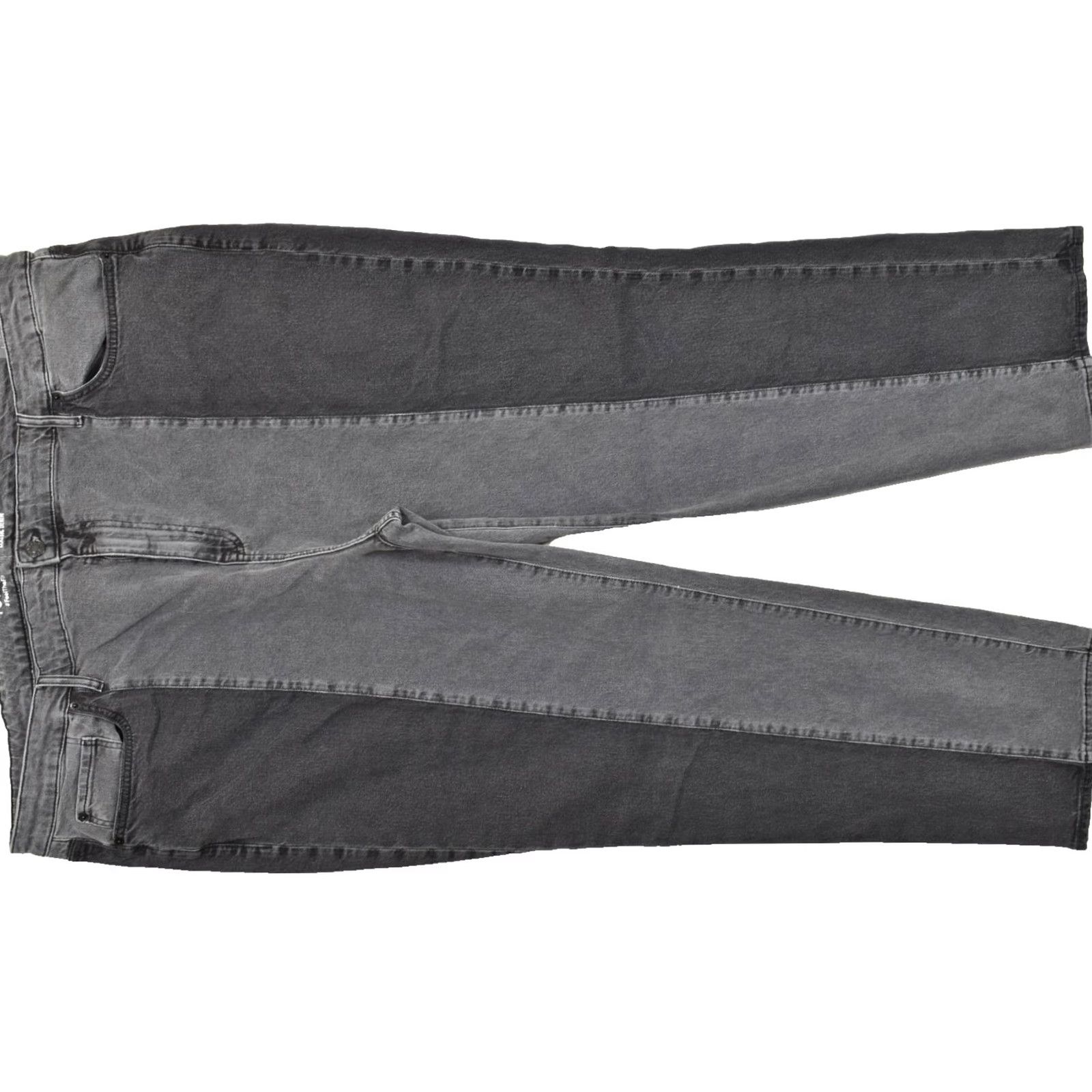 Torrid Torrid Black Denim Jeans Two Tone High Rise Straight Plus Size 24 Tall Womens Jeans Stretch 5-Pocket Zip Modern Classic Size 42" / US 20 - 2 Thumbnail