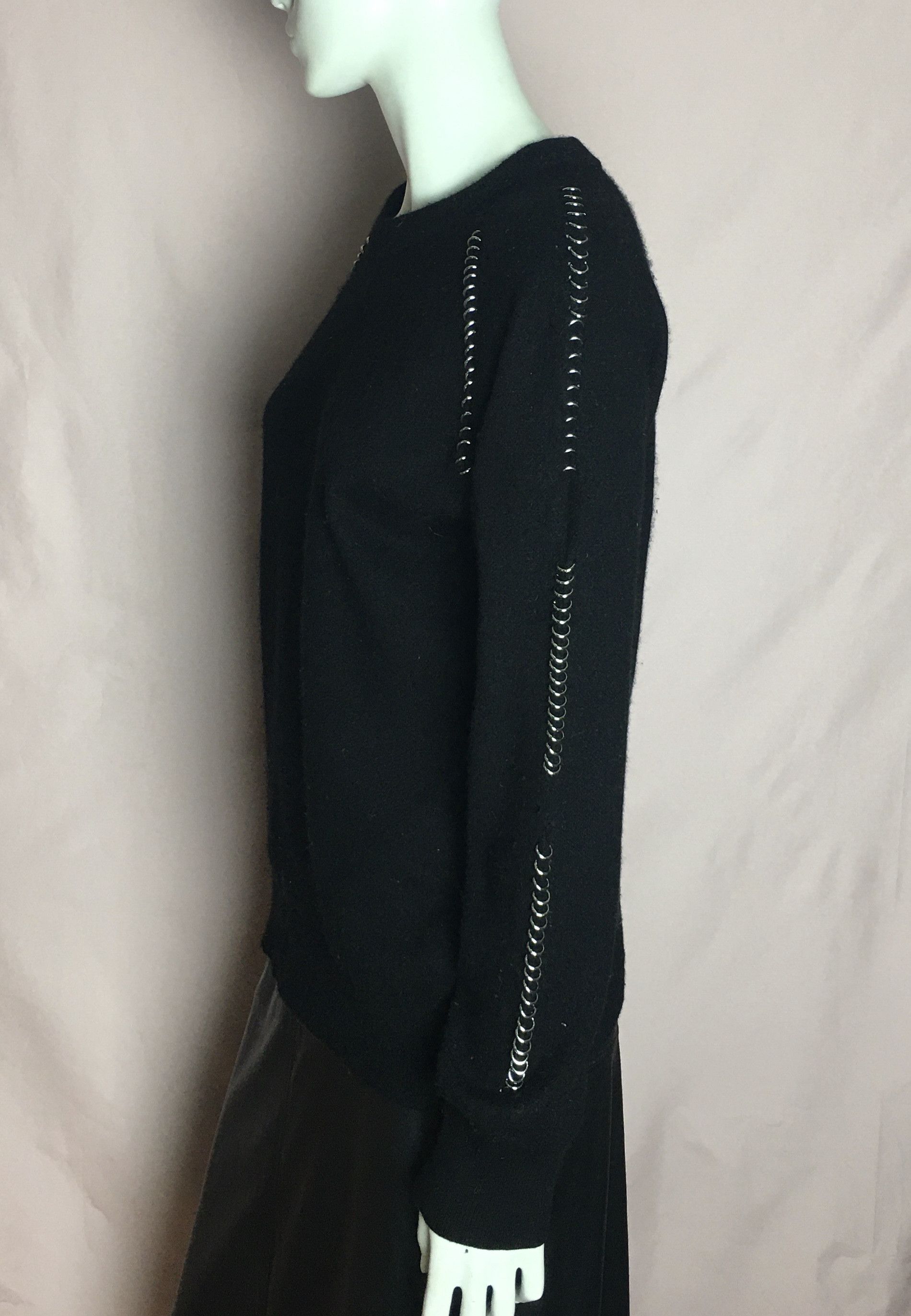 The Kooples The Kooples Pierced Wool Cashmere Blend Sweater Black Size 3 Size M / US 6-8 / IT 42-44 - 4 Thumbnail